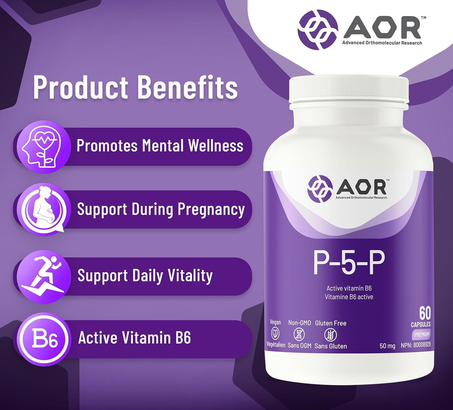 AOR P5P 60 CT - Advanced Orthomolecular Research Supplement