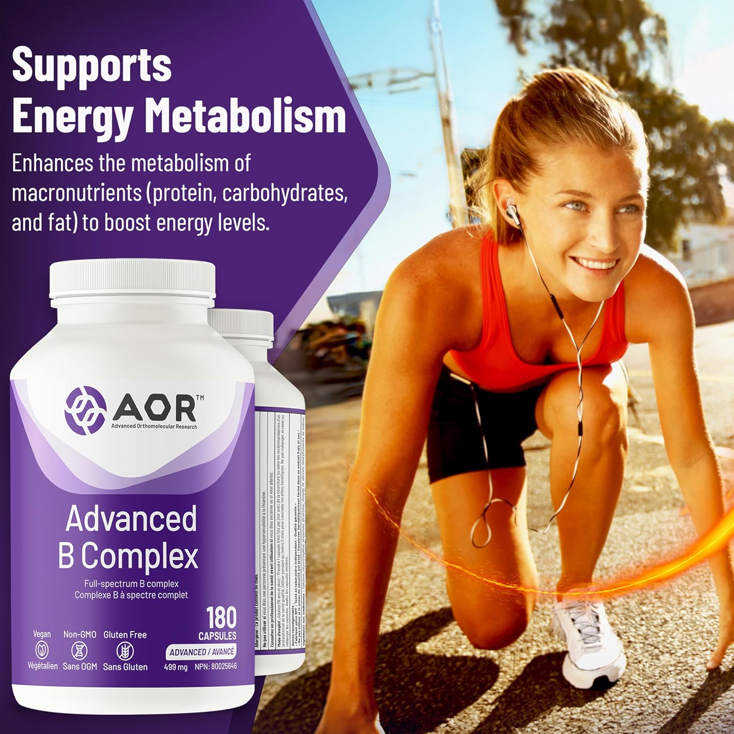 AOR SPO Advanced B Complex Capsules - 180 Count