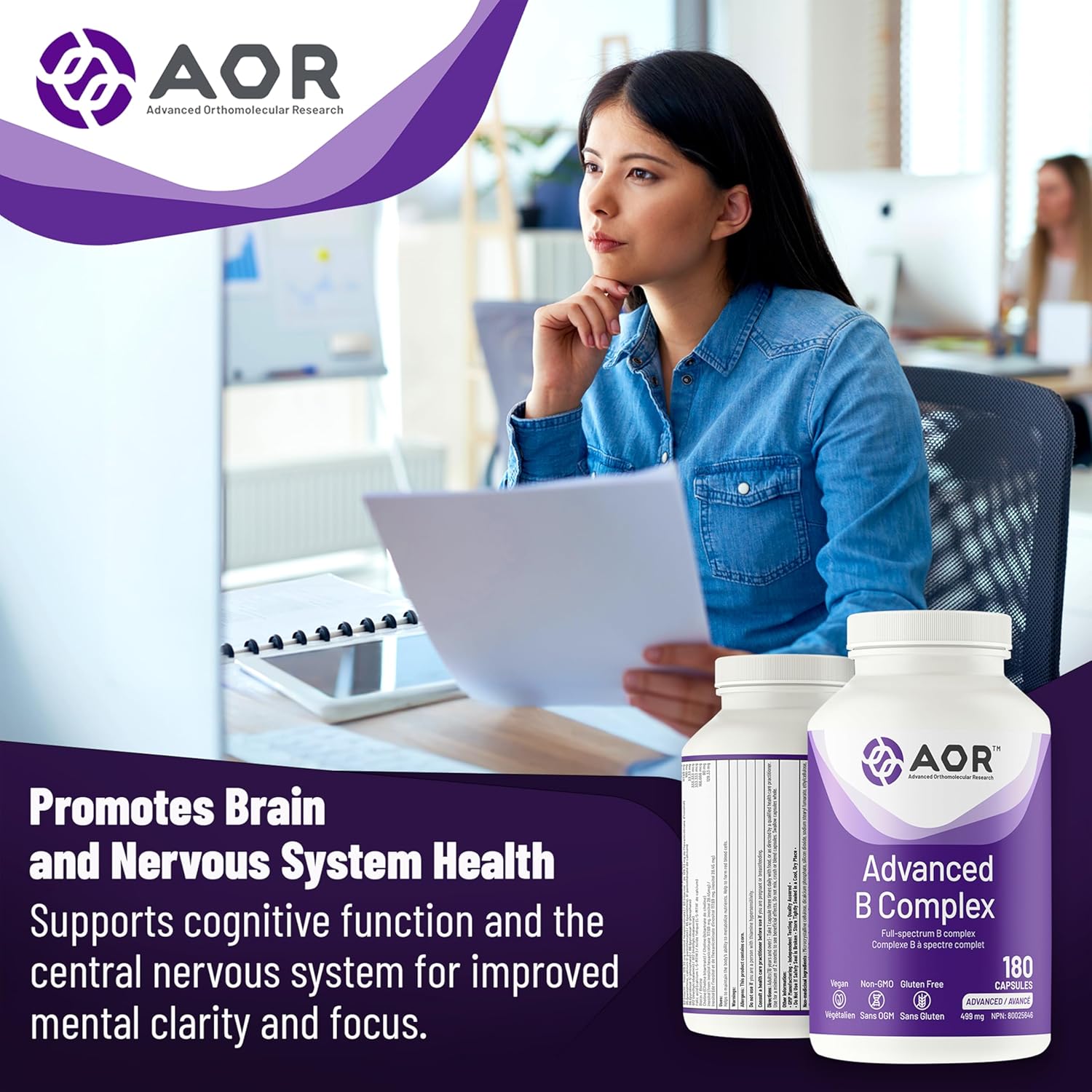 AOR SPO Advanced B Complex Capsules - 180 Count