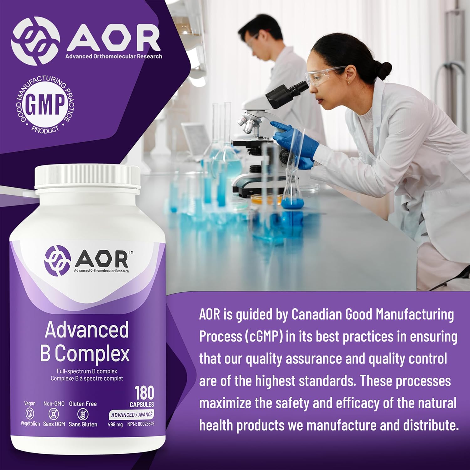 AOR SPO Advanced B Complex Capsules - 180 Count