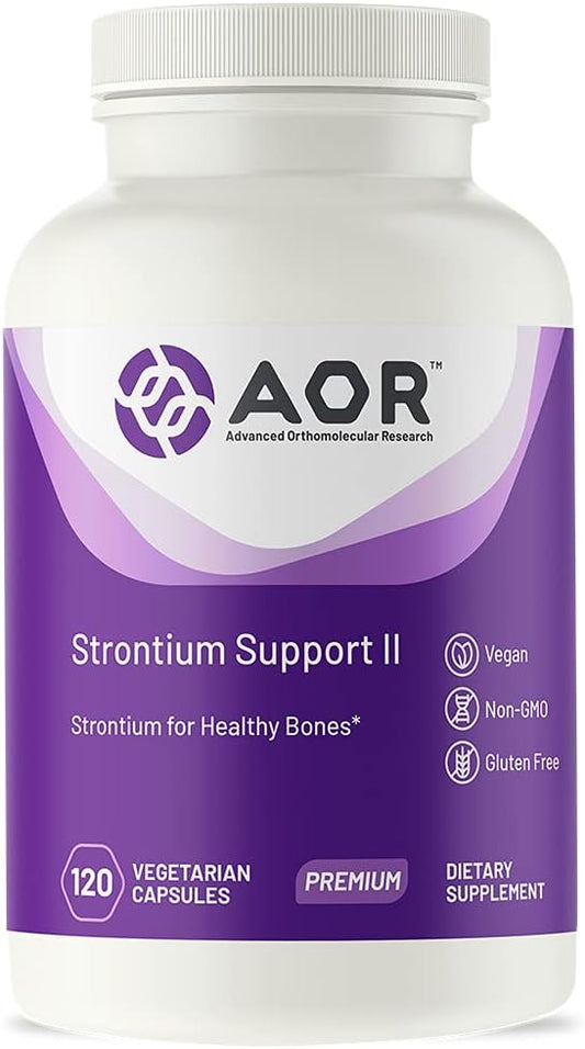 AOR Strontium Support II Capsules - Vegan Bone Health Mineral Supplement (120 Count)