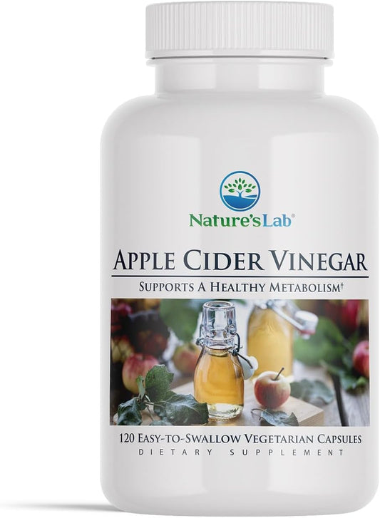 Apple Cider Vinegar 1200mg with Chromium Capsules - 120 Count, 60 Day Supply by Nature's Lab