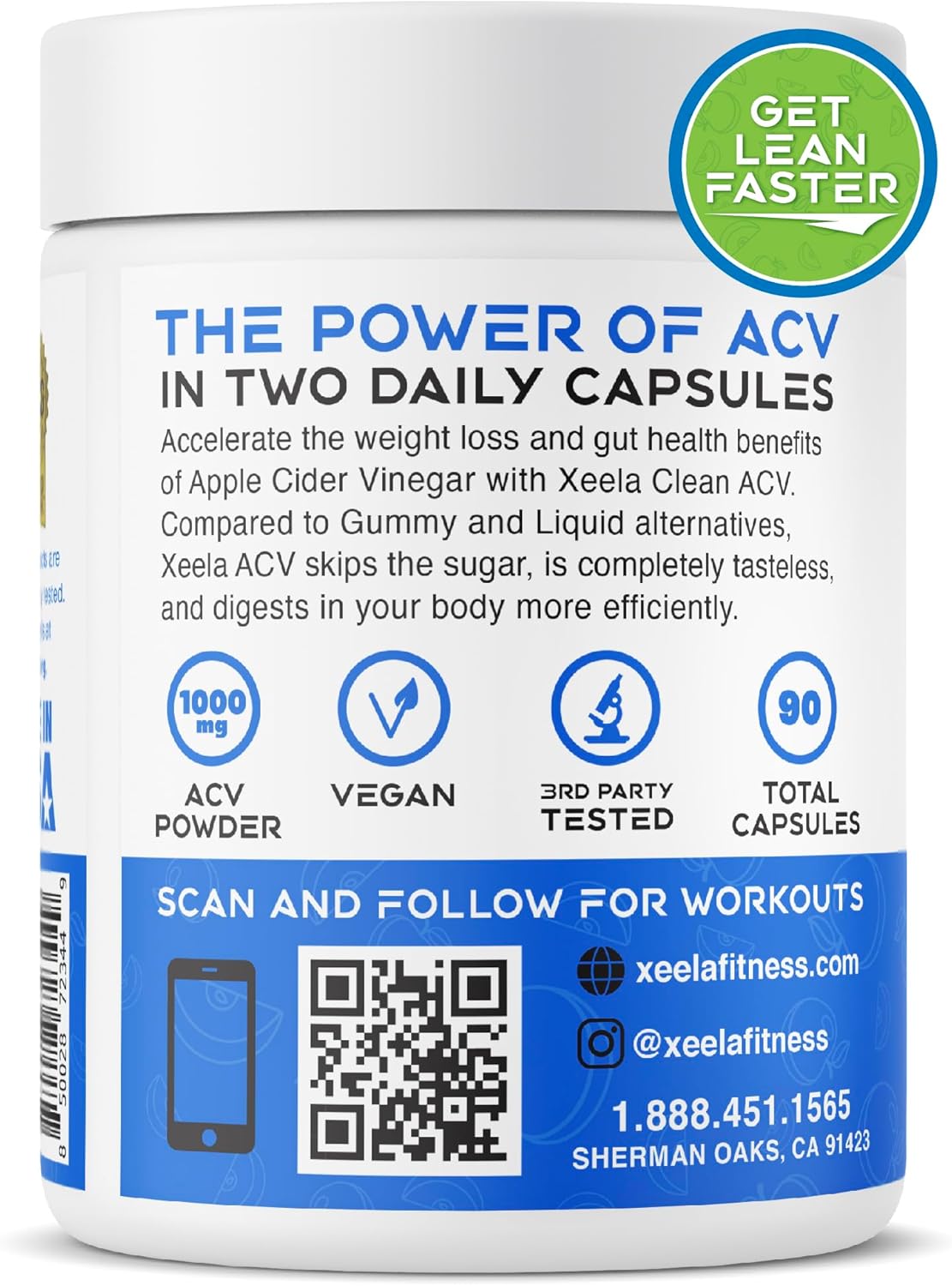 Apple Cider Vinegar Capsules with The Mother for Weight Management - Appetite & Craving Control for Men & Women