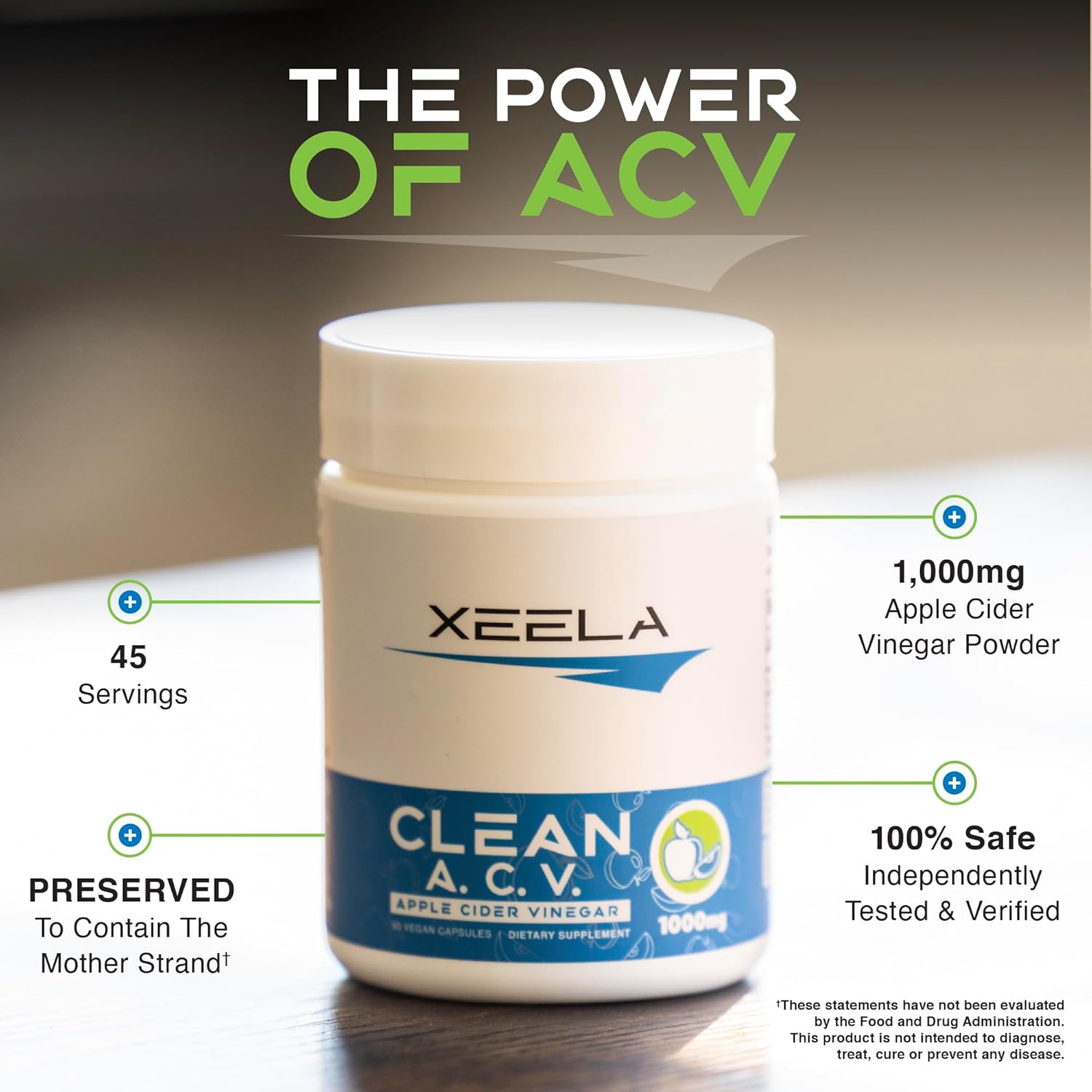 Apple Cider Vinegar Capsules with The Mother for Weight Management - Appetite & Craving Control for Men & Women