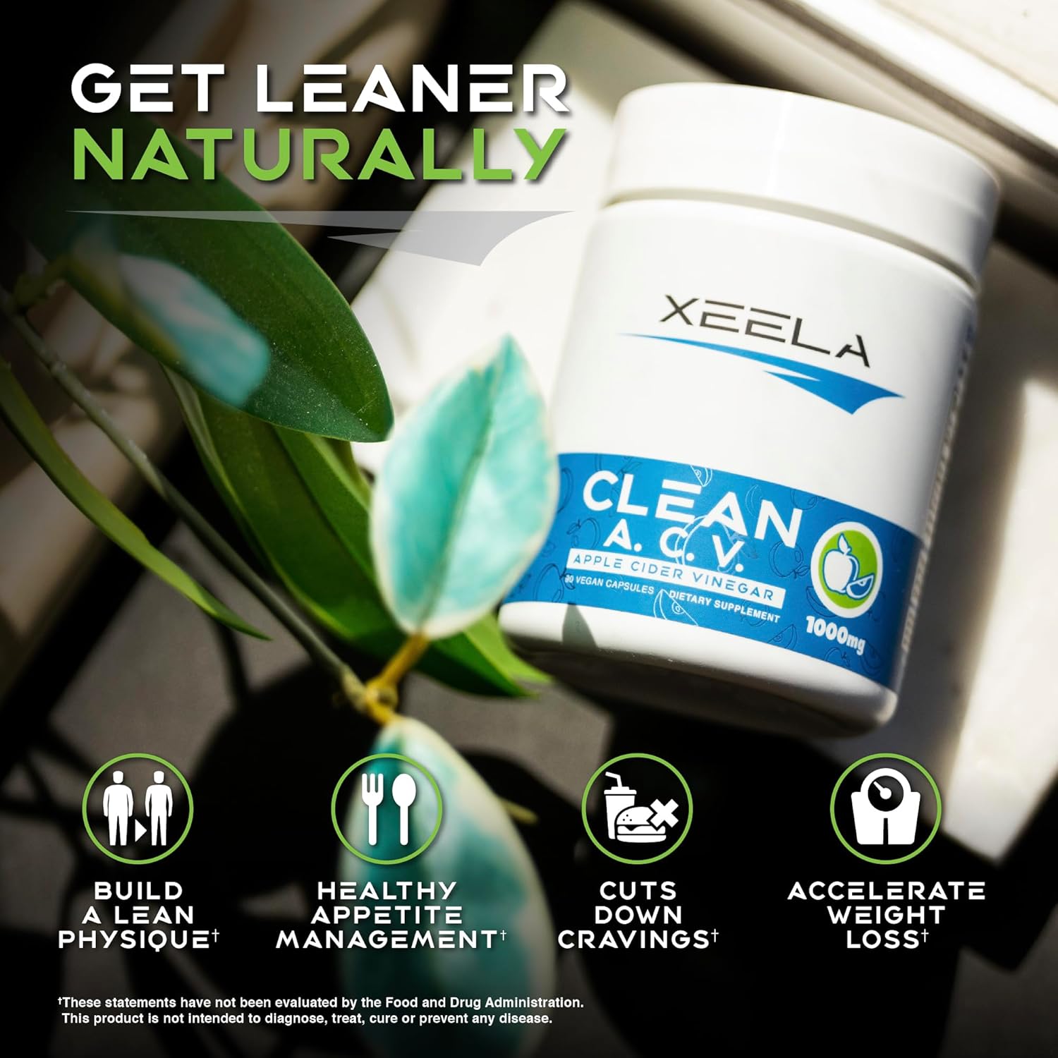 Apple Cider Vinegar Capsules with The Mother for Weight Management - Appetite & Craving Control for Men & Women