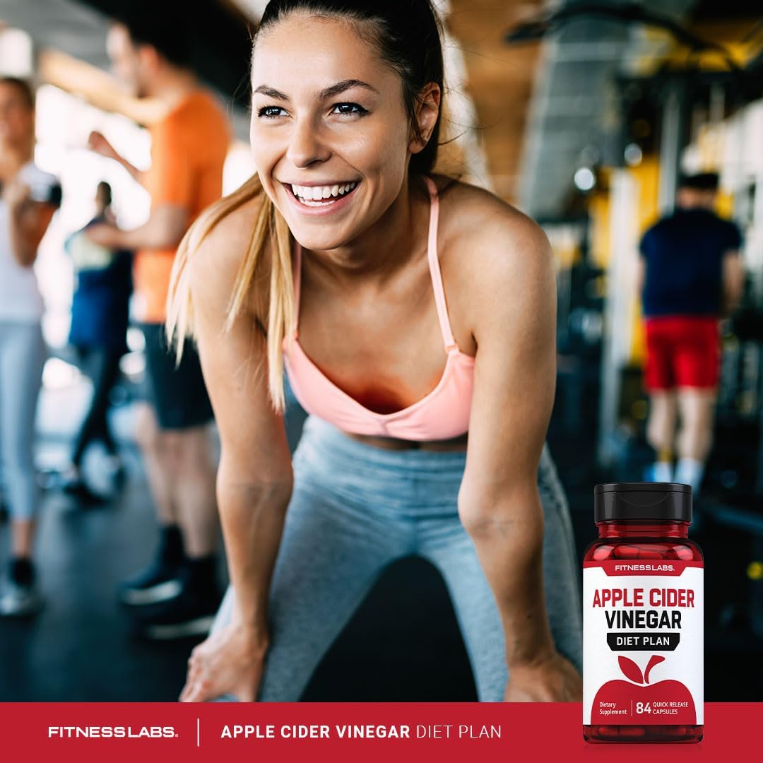 Apple Cider Vinegar Capsules with Vitamin B12, Chromium, and Cayenne - 84 Pills - Non-GMO, Gluten Free Supplement by Fitness Labs