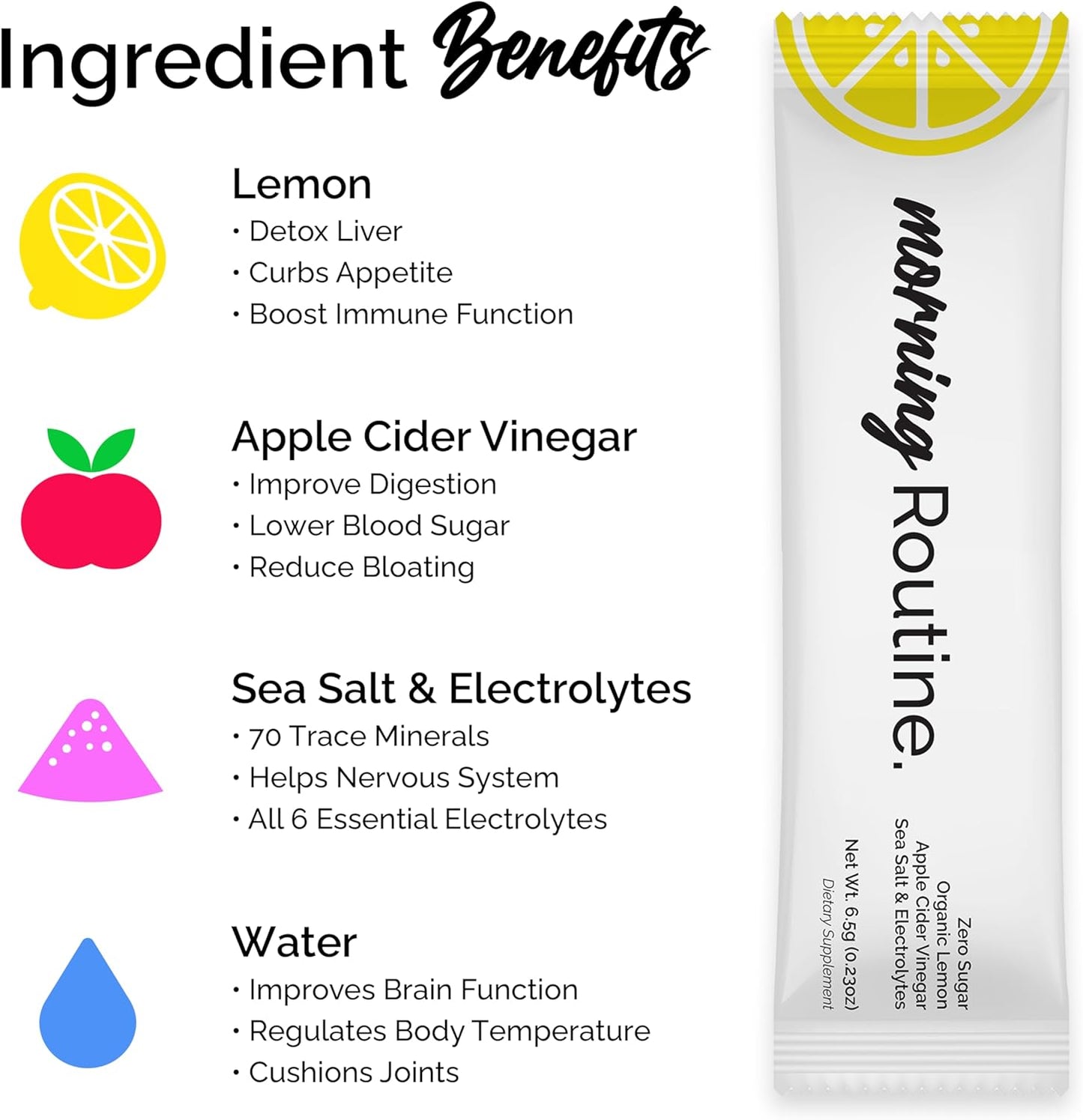 Apple Cider Vinegar Electrolyte Powder Packets for Daily Hydration - 5 ct