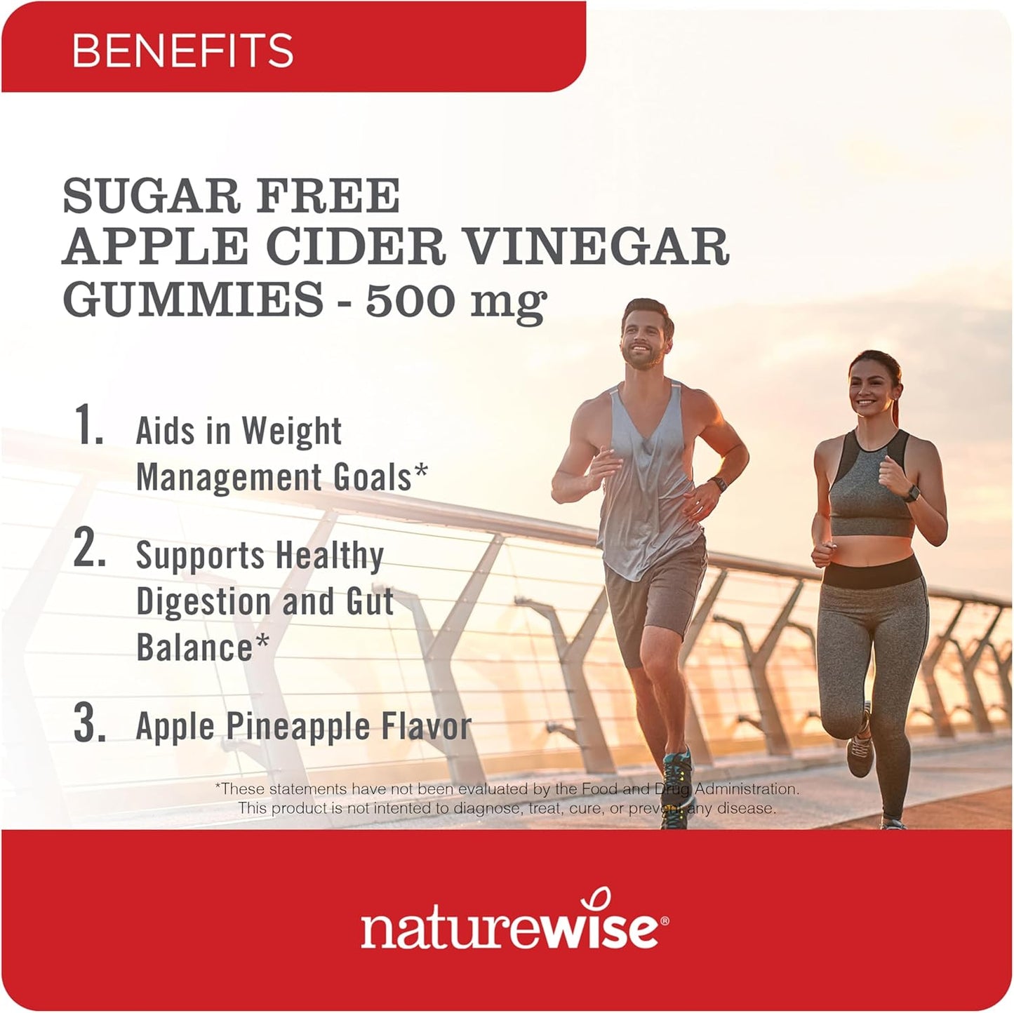 Apple Cider Vinegar Gummies 1000mg with Vitamin B12 - Energy & Gut Health - Sugar Free, Vegan - 90 Gummies, 1.5-Month Supply