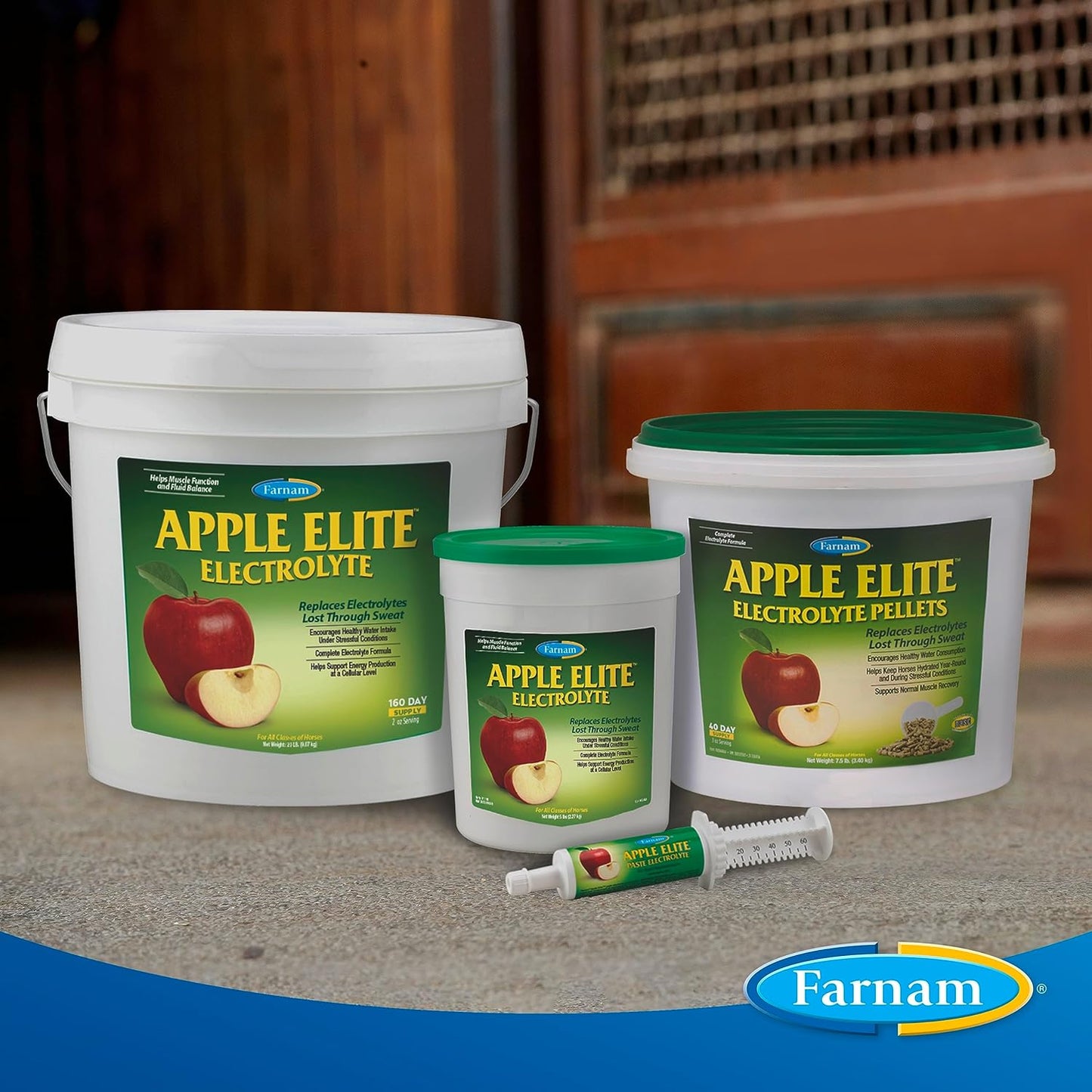 Apple Elite Horse Electrolyte Powder by Farnam - Replenishes Minerals Lost During Exercise & Stress, 20 lbs.