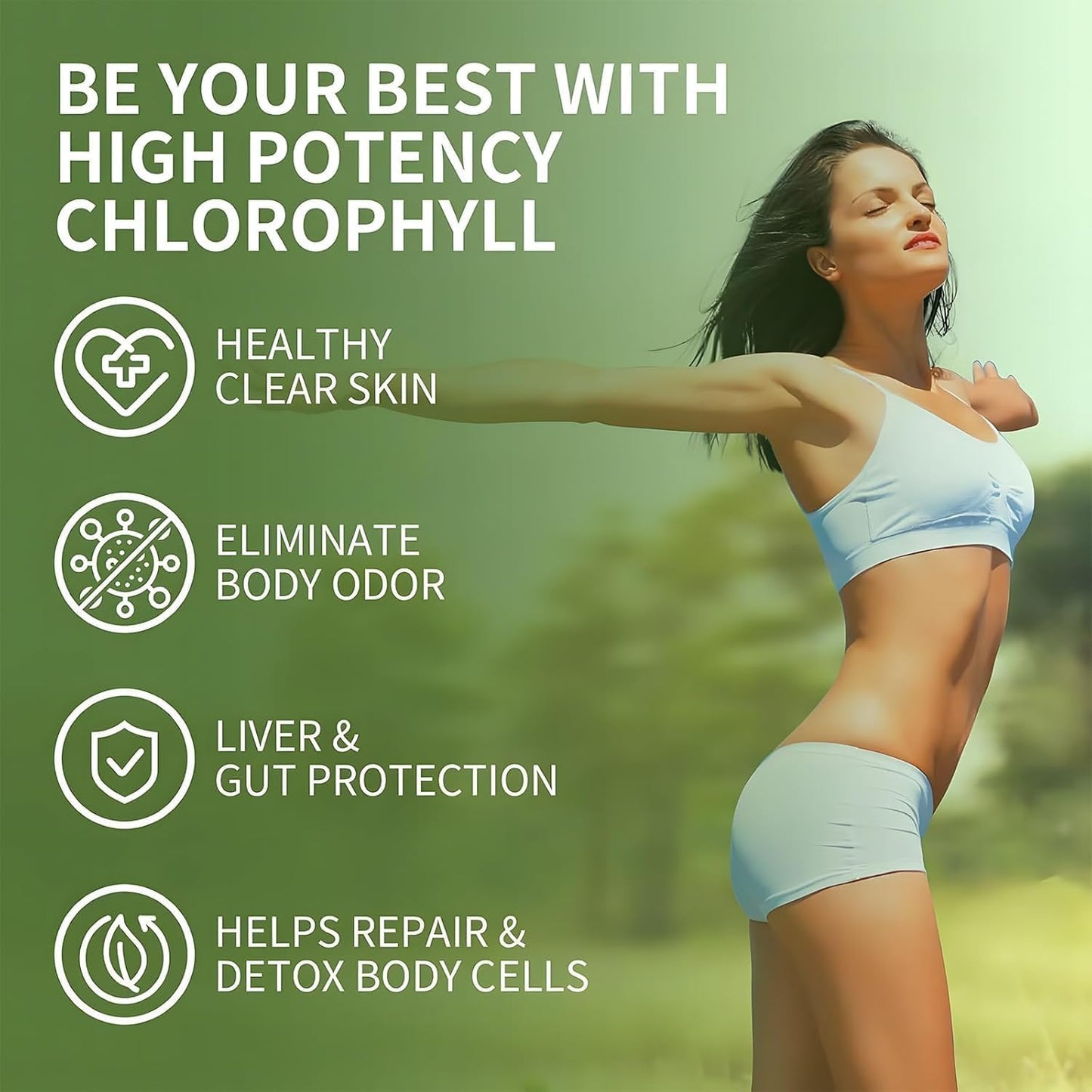 Apple Flavored Chlorophyll Gummy Supplement with Black Seed Oil, Moringa, and Probiotic for Immunity, Digestion, and Body Odor - 60 Gummies for Adults, Kids, Women, and Men - BoostGo Australia