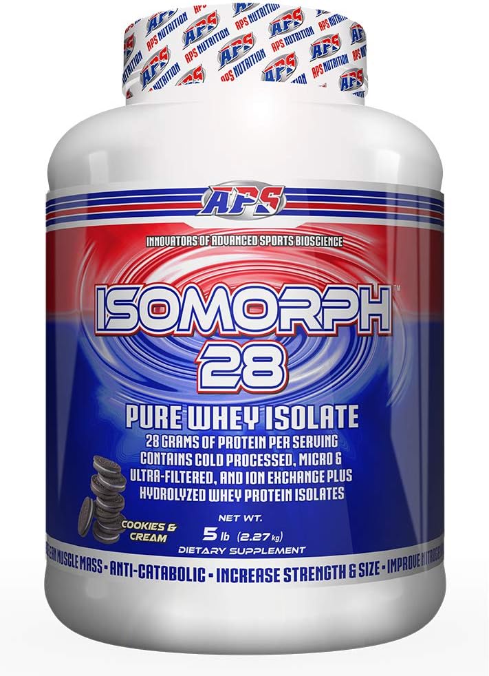 APS Nutrition Isomorph Cookies & Cream Whey Protein Isolate Powder | Ultra-Filtered Supplement with 28g Protein | 5 lb Pack