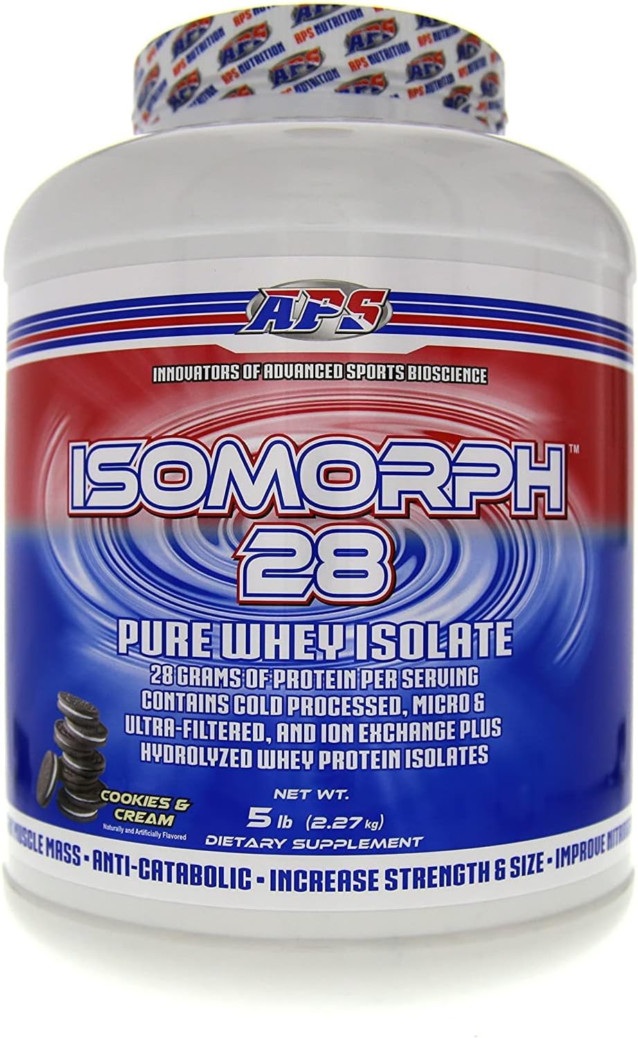 APS Nutrition Isomorph Cookies & Cream Whey Protein Isolate Powder | Ultra-Filtered Supplement with 28g Protein | 5 lb Pack