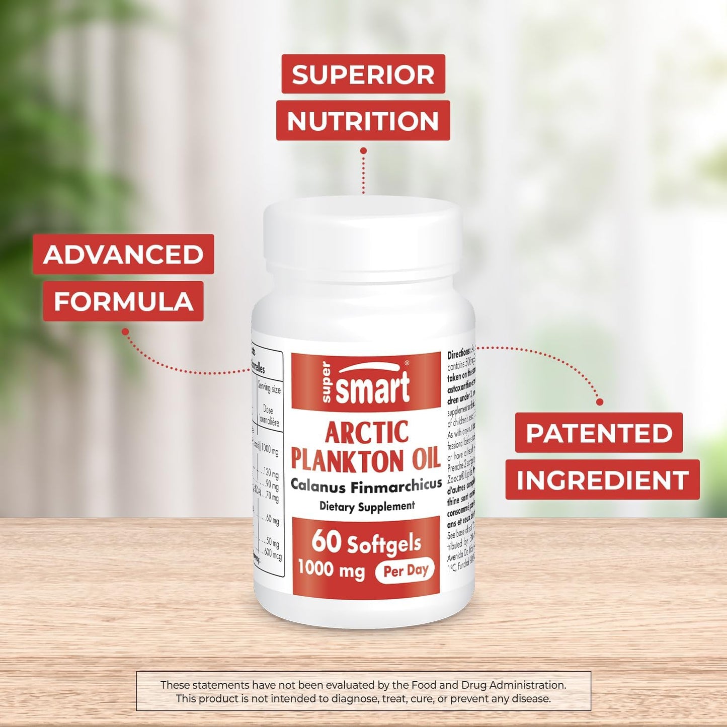 Arctic Plankton Oil Softgels with Omega-3 Fatty Acids - Non-GMO & Gluten-Free - 60 Count