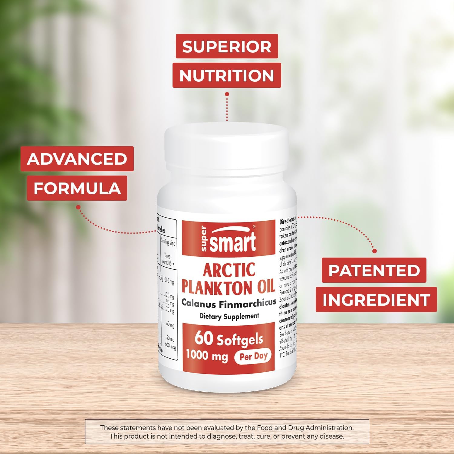 Arctic Plankton Oil Softgels with Omega-3 Fatty Acids - Non-GMO & Gluten-Free - 60 Count