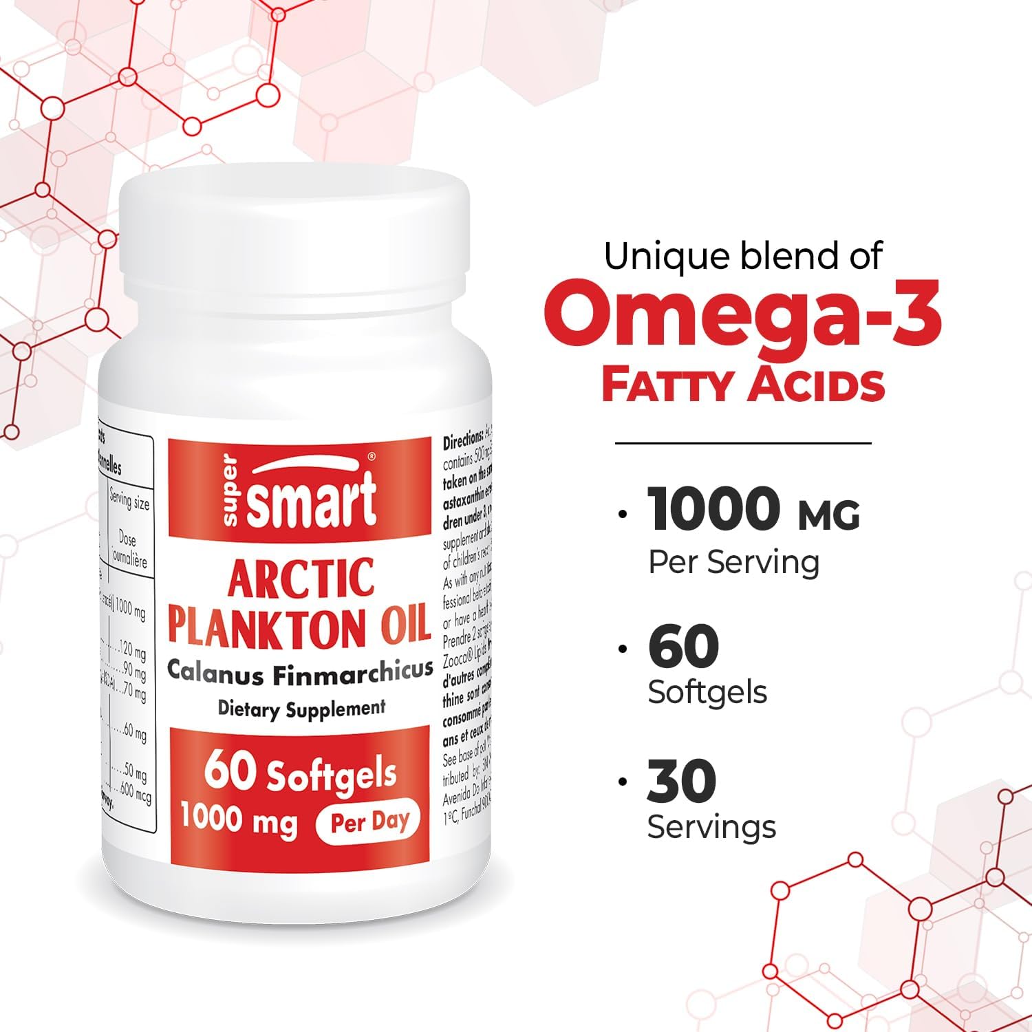 Arctic Plankton Oil Softgels with Omega-3 Fatty Acids - Non-GMO & Gluten-Free - 60 Count