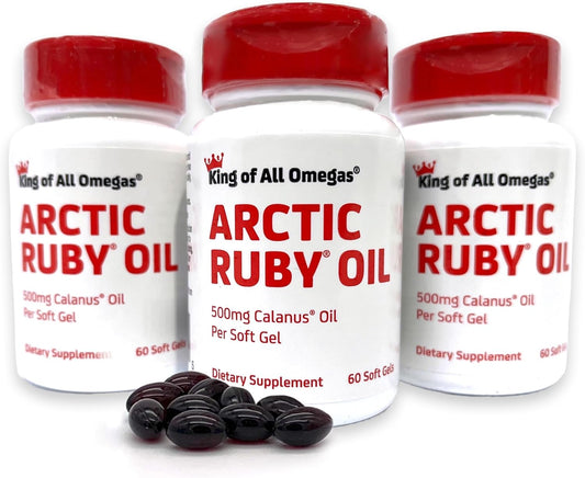 Arctic Ruby Oil with Astaxanthin - Omega 3 Supplement for Heart, Brain, Eye & Joint Health - Antioxidant Rich Formula - 180 Softgels