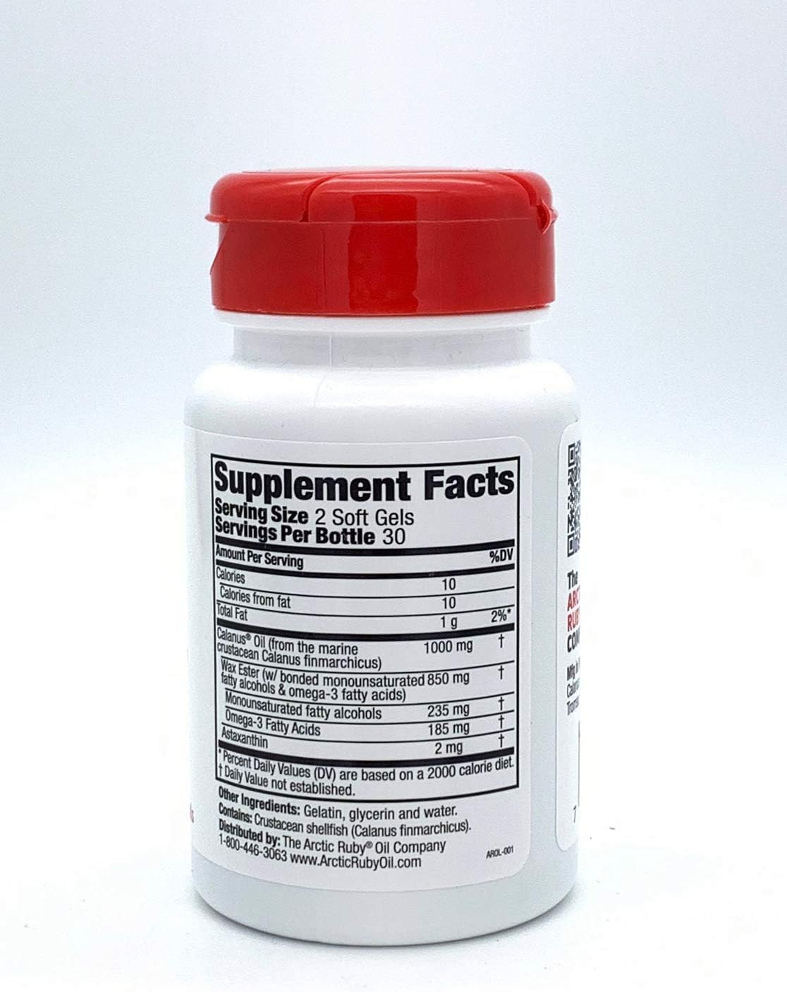 Arctic Ruby Oil with Astaxanthin - Omega 3 Supplement for Heart, Brain, Eye & Joint Health - Antioxidant Rich Formula - 180 Softgels