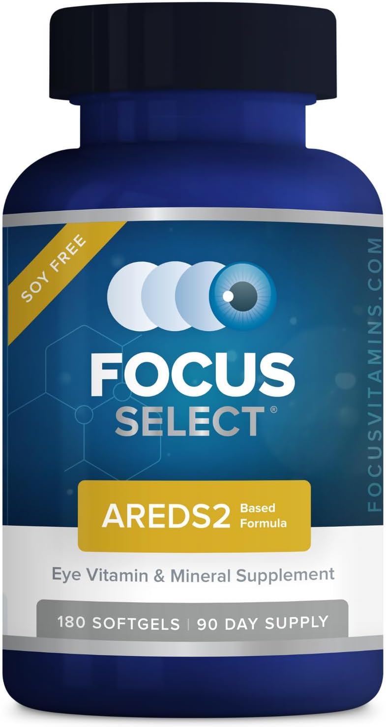 AREDS2 Based Eye Vitamin-Mineral Supplement without Soy - Low Zinc Formula - 180 ct. Eye Health Supplement for Vision Support