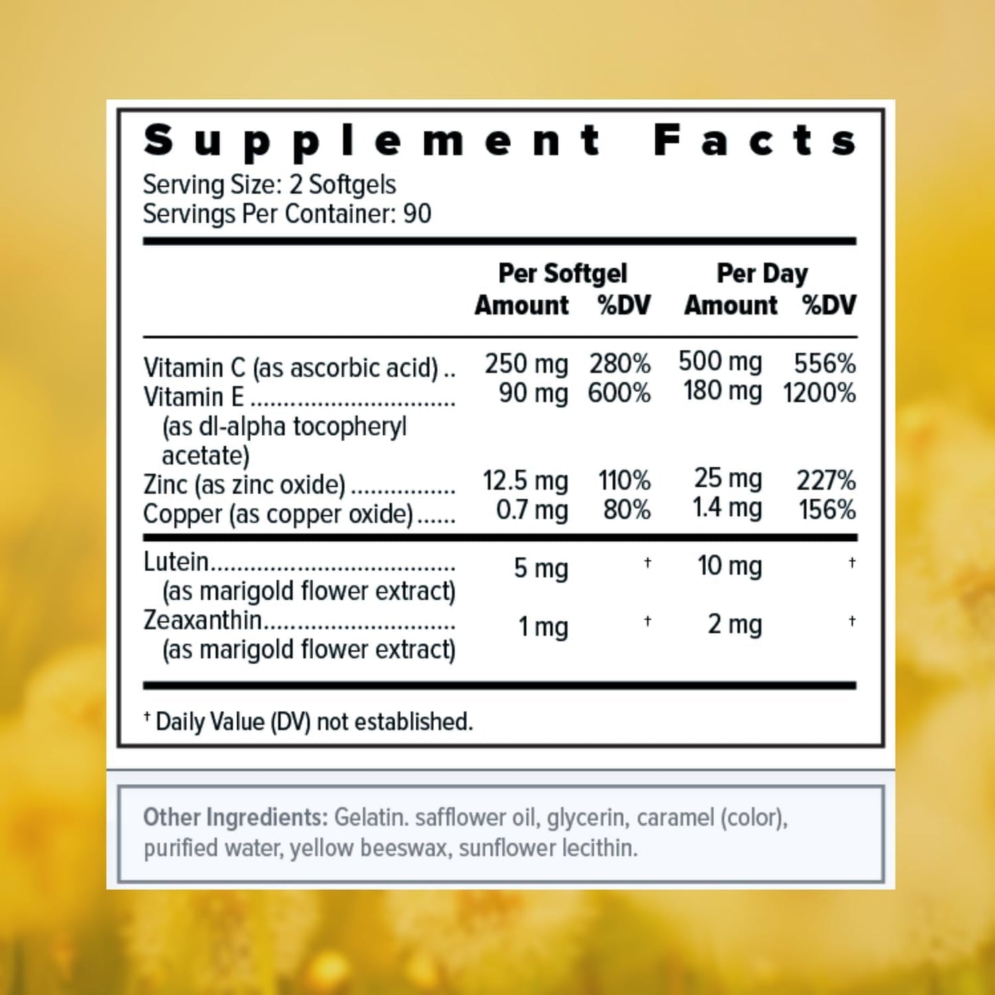 AREDS2 Based Eye Vitamin-Mineral Supplement without Soy - Low Zinc Formula - 180 ct. Eye Health Supplement for Vision Support
