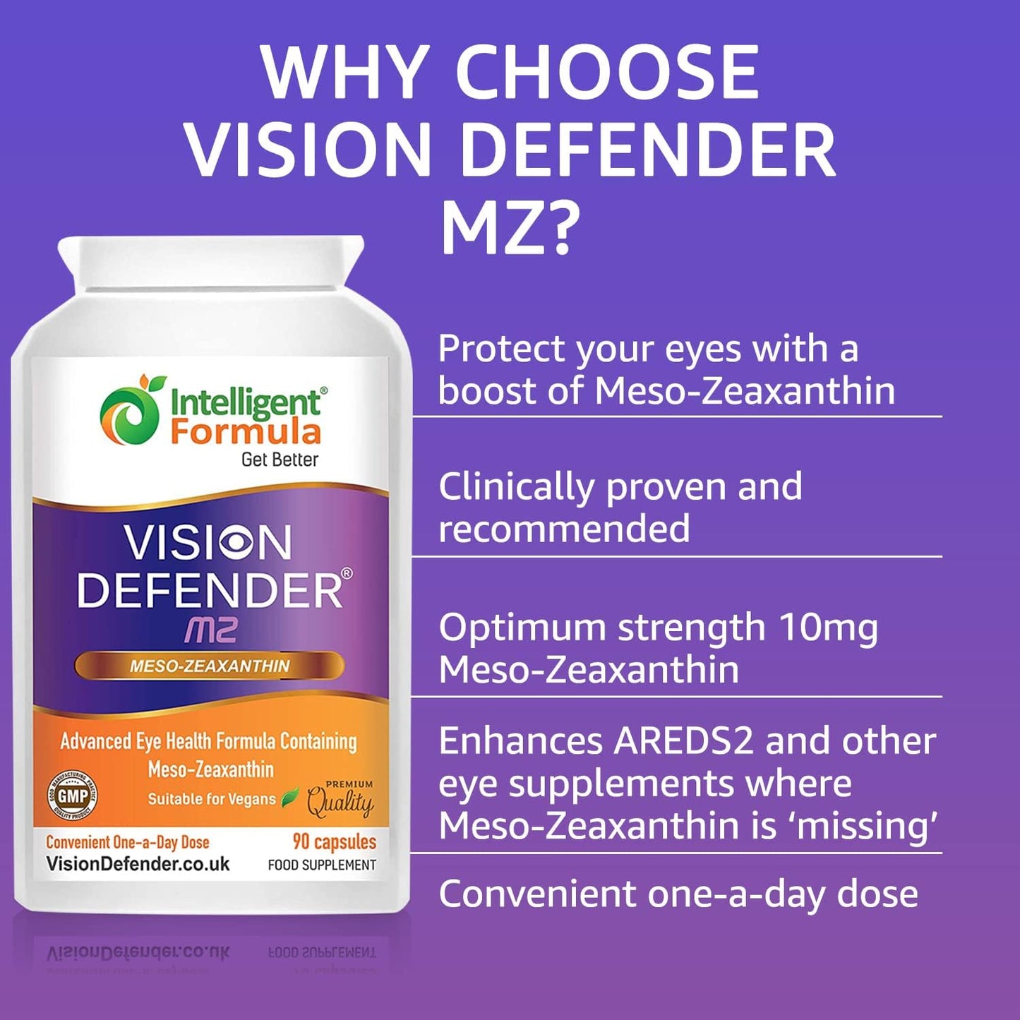 AREDS2 Formula Vision Defender Bundle with Meso-Zeaxanthin for Macula Health - Vegan Supplement (90 Days)