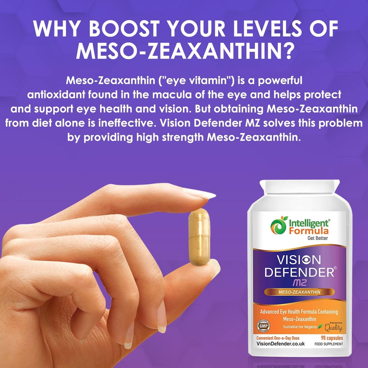 AREDS2 Formula Vision Defender Bundle with Meso-Zeaxanthin for Macula Health - Vegan Supplement (90 Days)