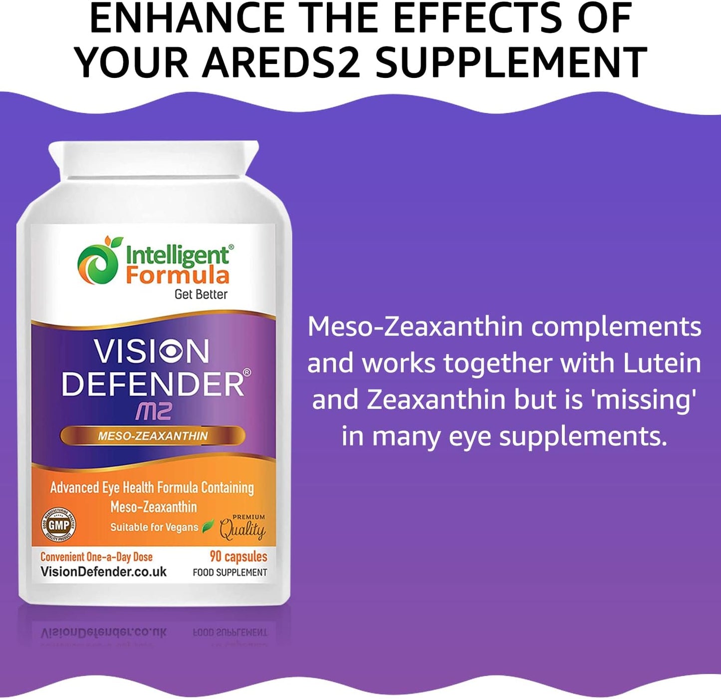 AREDS2 Formula Vision Defender Bundle with Meso-Zeaxanthin for Macula Health - Vegan Supplement (90 Days)
