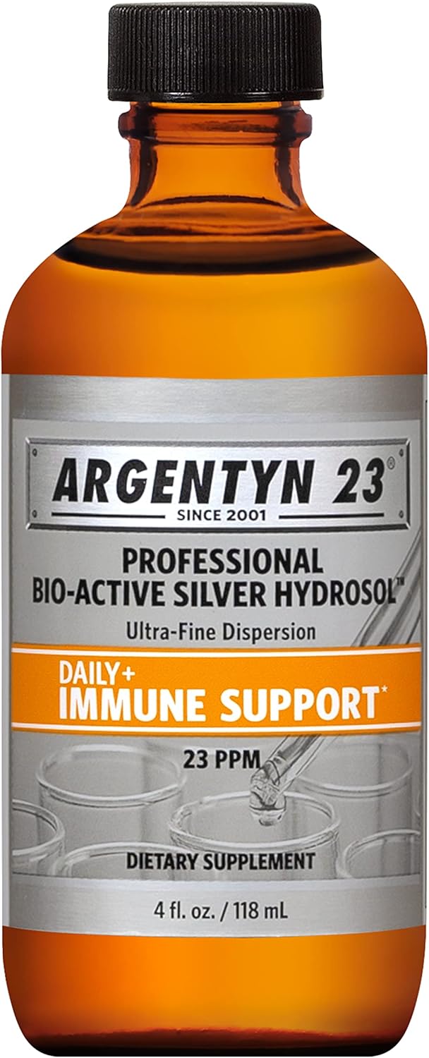 Argentyn 23 Bio-Active Silver Hydrosol 23ppm 4oz Twist-Top Bottle for Immune Support