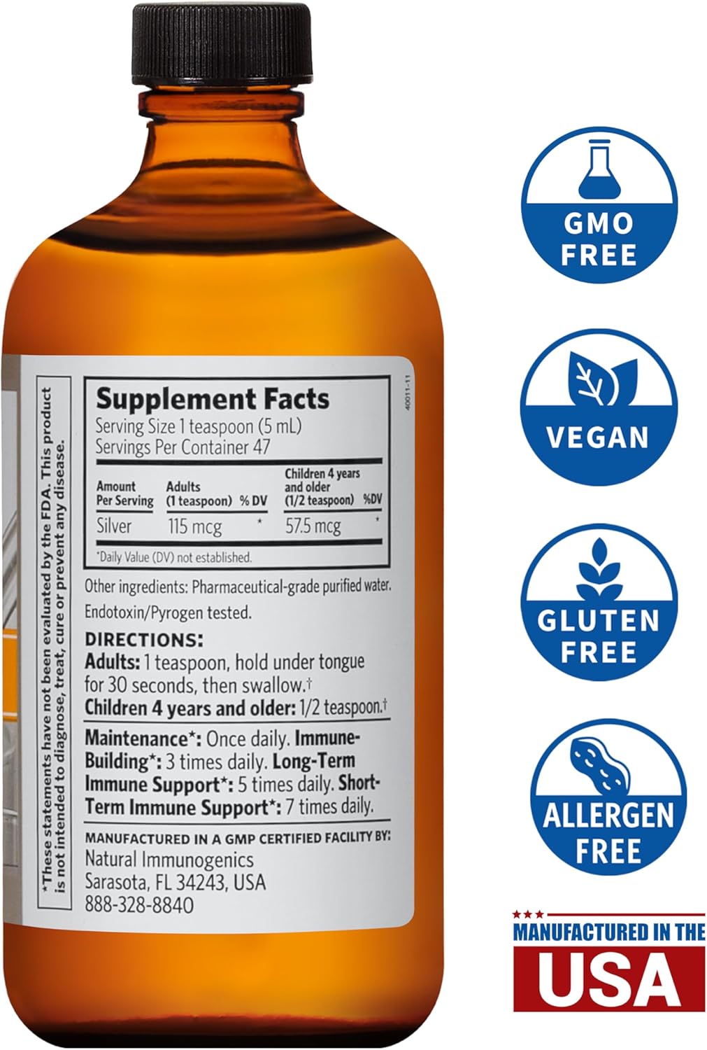 Argentyn 23 Professional Bio-Active Silver Hydrosol 23ppm 8oz Twist-Top Bottle for Immune Support