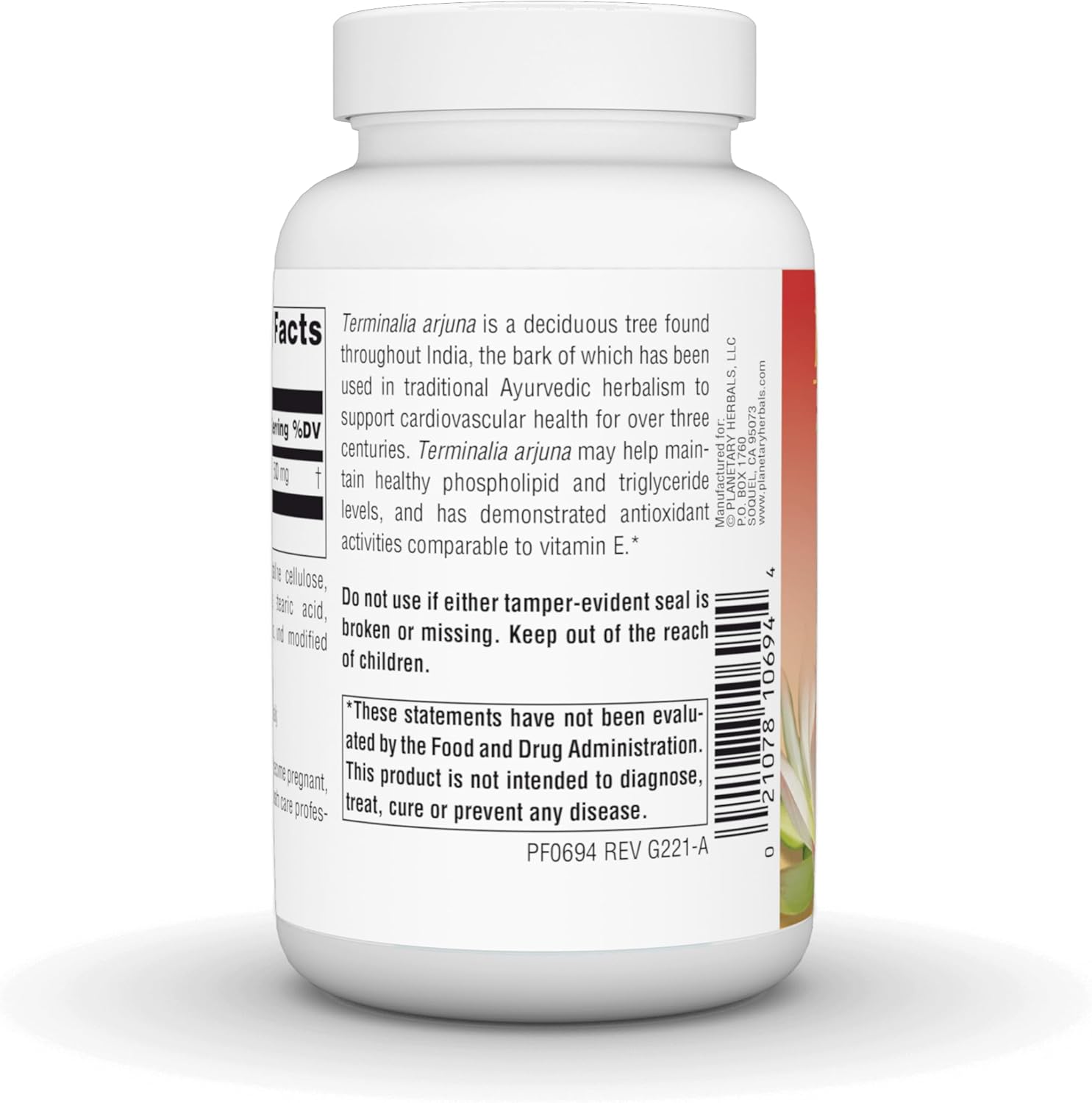 Arjuna Full Spectrum Ayurvedic Nutritional Supplement by PLANETARY HERBALS - 120 Count of 550 Mg Tablets