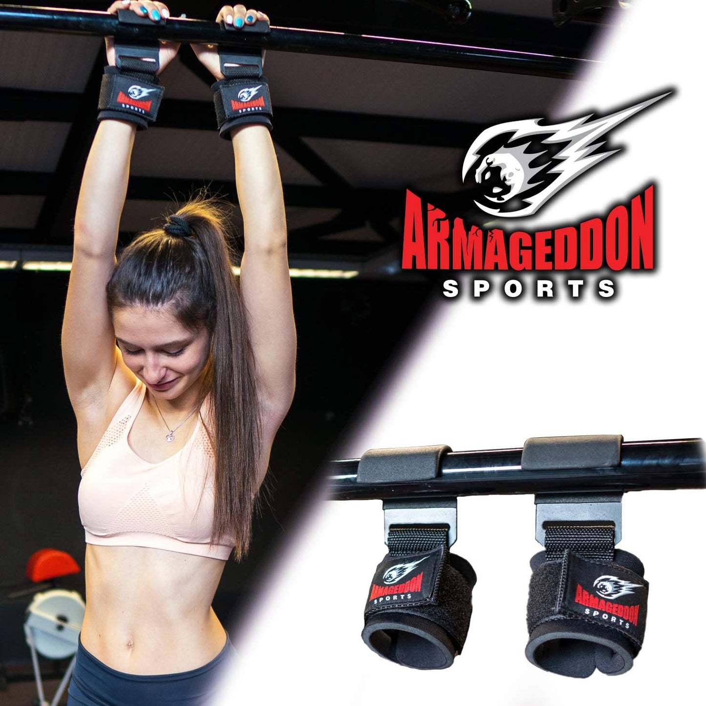 ARMAGEDDON SPORTS Premium Deadlift Straps & Weight Lifting Grips for Enhanced Gym Performance