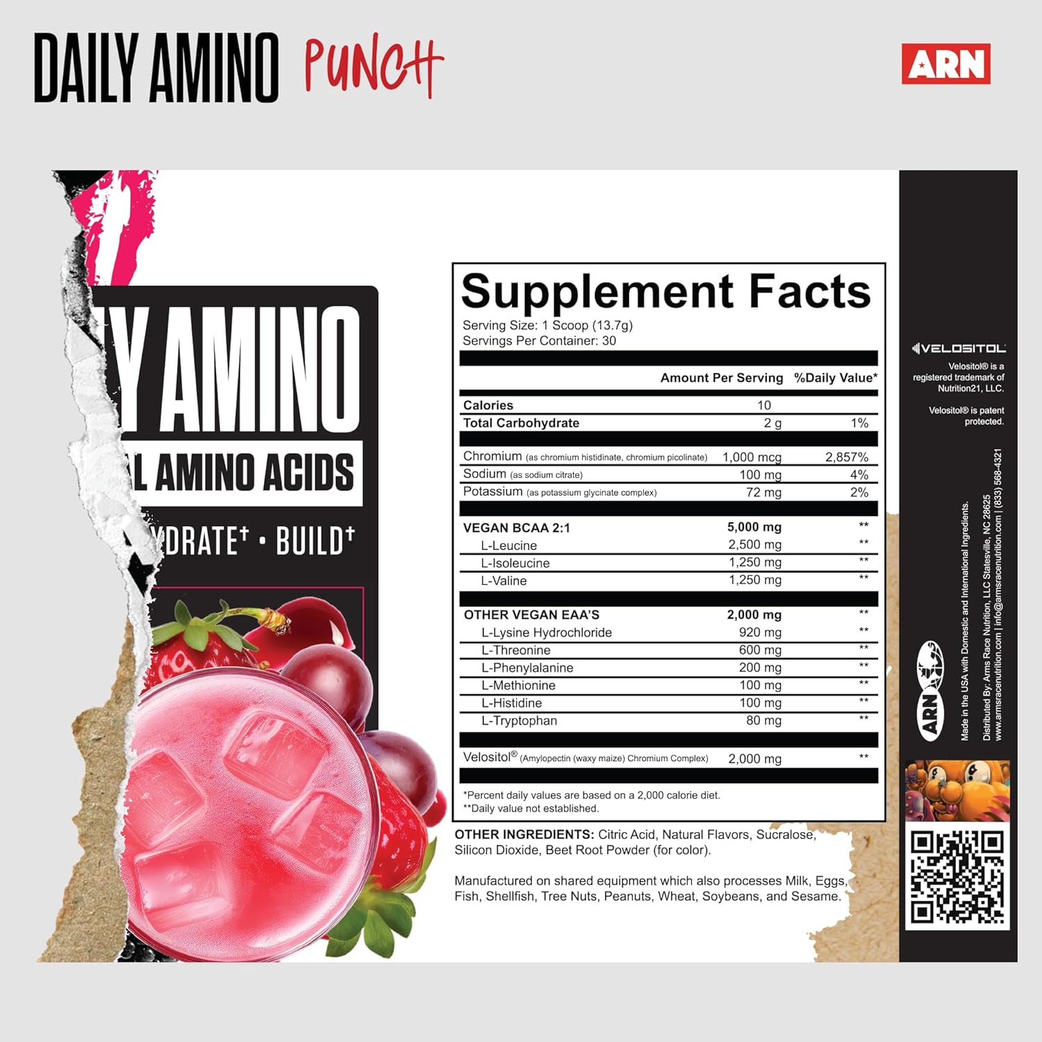 Arms Race Nutrition Daily Amino Essential Amino Acids - 30 Servings Punch Flavor