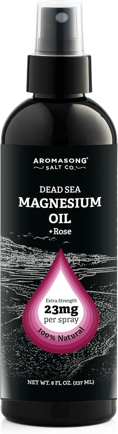Aromasong Rose Ultra-Pure Magnesium Spray - Extra Strength (23mg per Spray) - 8 Oz - Helps with Leg Discomfort and Promotes Relaxing Sleep