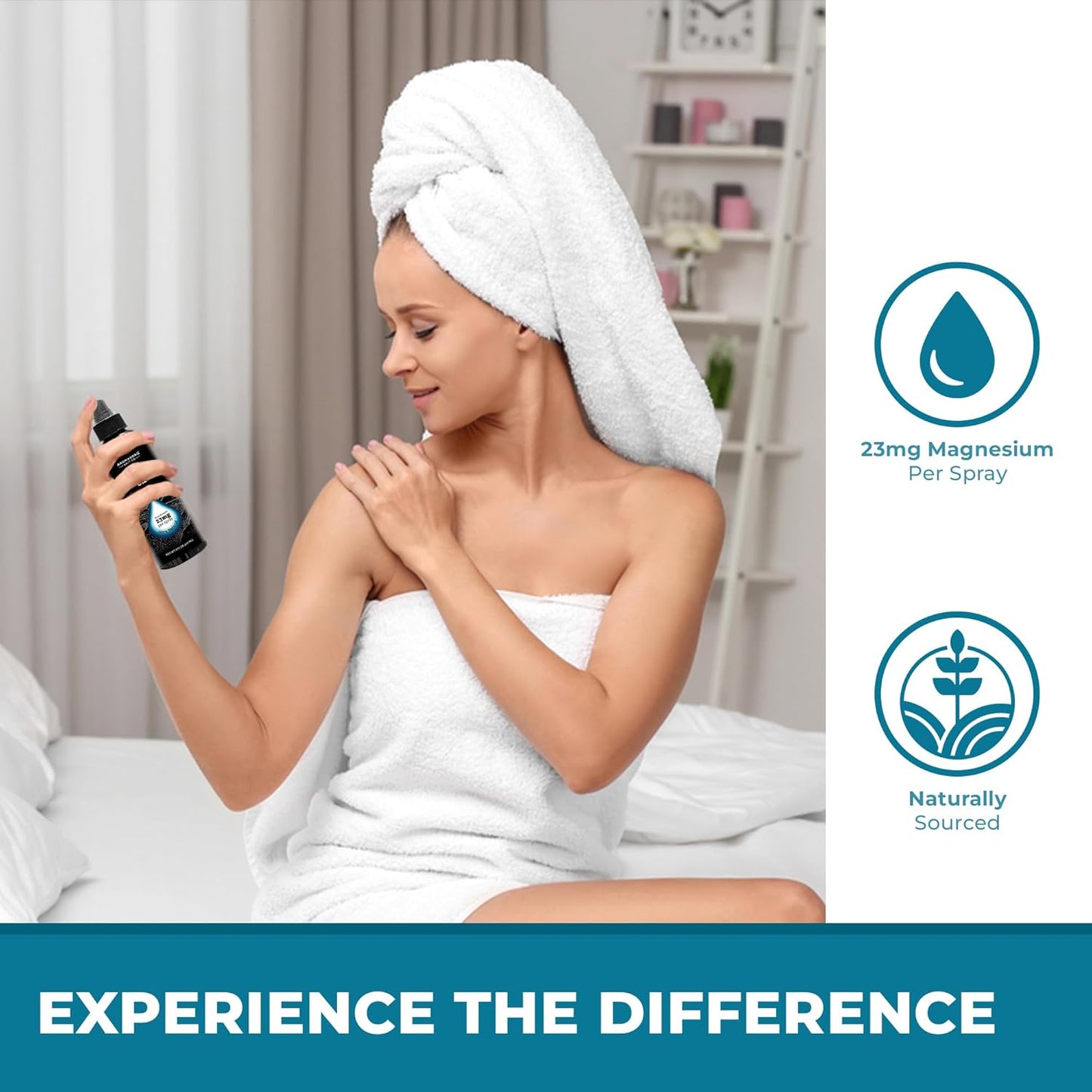 Aromasong Ultra-Pure Magnesium Spray with OptiMSM - 8 Oz, Extra Strength for Leg Discomfort and Calm Sleep (23mg Magnesium per Spray)