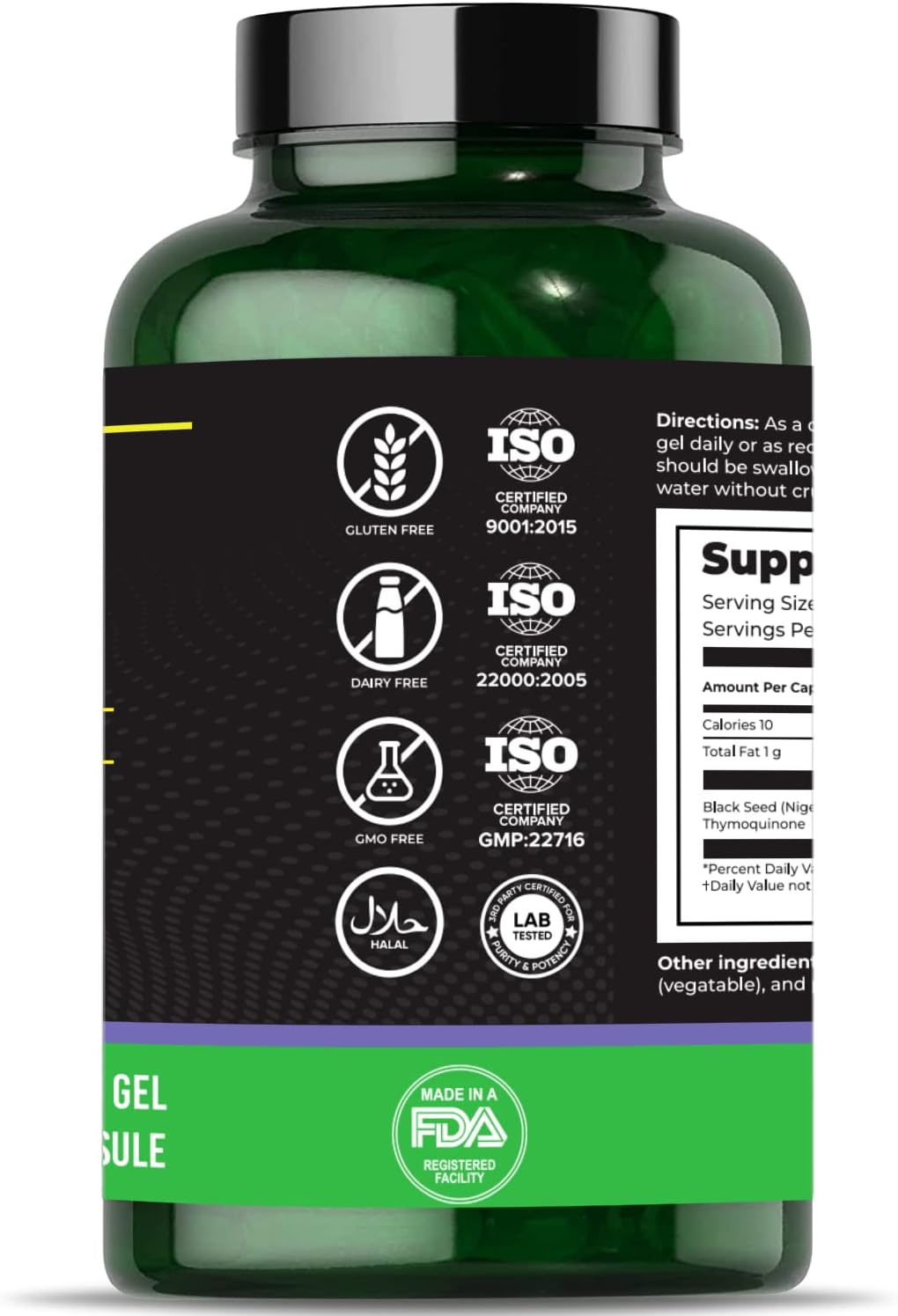Aromel Black Seed Oil Capsules - 90 Day Supply with 2% Thymoquinone for Immune Support, Joints, Hair, and Skin - Cold Pressed Nigella Sativa Pills, Non-GMO and Gluten Free