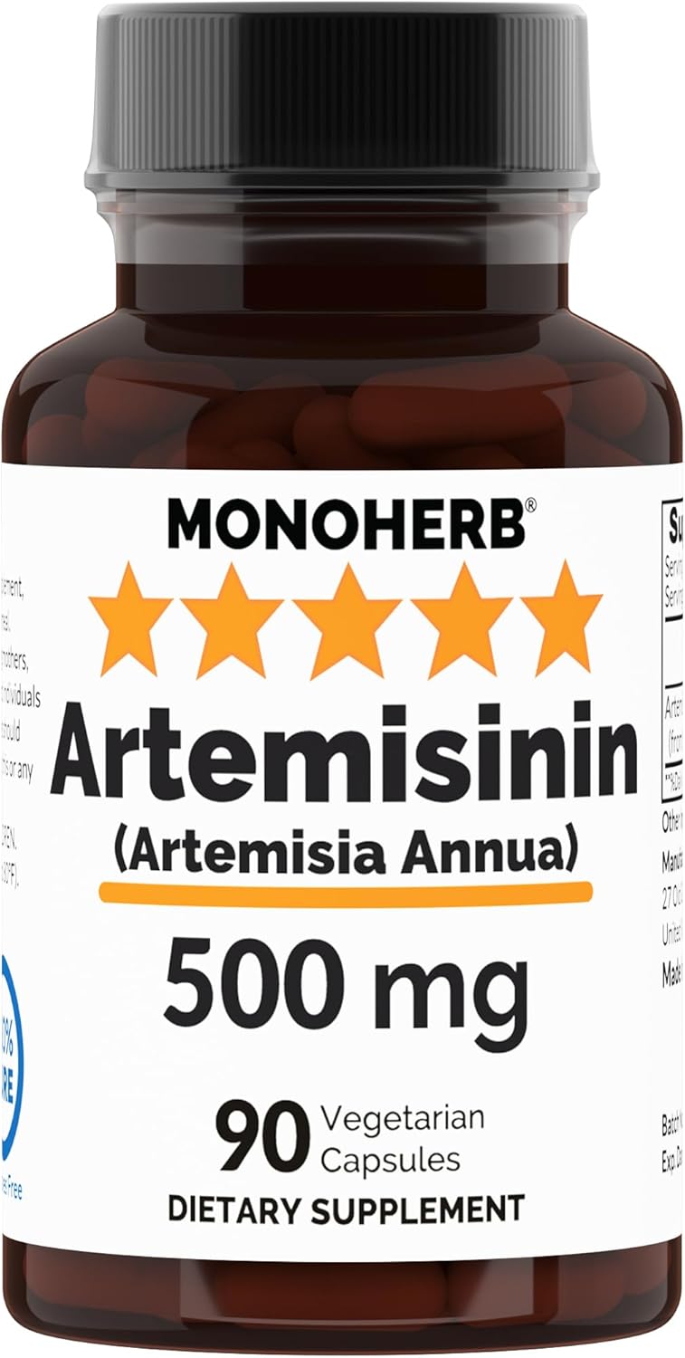Artemisinin (Artemisia Annua) Extract Capsules 500mg - 90 Vegetarian Capsules - MONOHERB