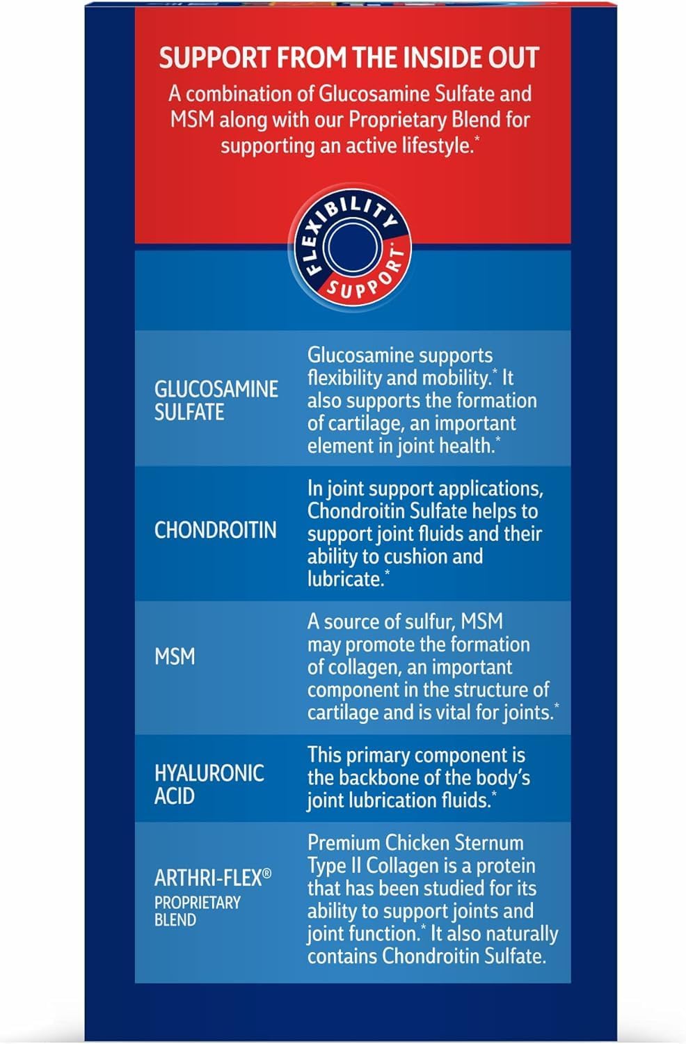 Arthri-Flex Glucosamine Chondroitin MSM Advantage Tablets - 120 Count - WASOTO Brand