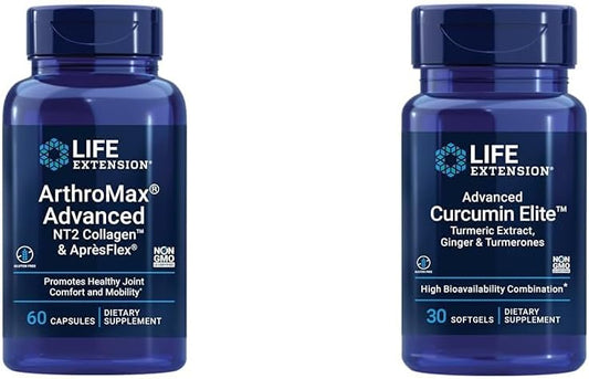 ArthroMax Advanced Joint Health Supplement with Collagen, Glucosamine, Curcumin & Turmeric - 60 Capsules & 30 Softgels