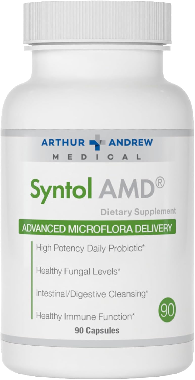 Arthur Andrew Medical Syntol: 90 Capsules of 3-in-1 Probiotic, Prebiotic Fiber, and Yeast Cleansing Enzymes