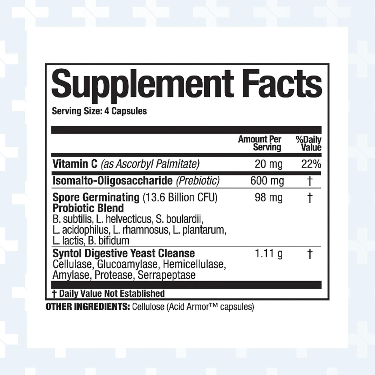 Arthur Andrew Medical Syntol: 90 Capsules of 3-in-1 Probiotic, Prebiotic Fiber, and Yeast Cleansing Enzymes