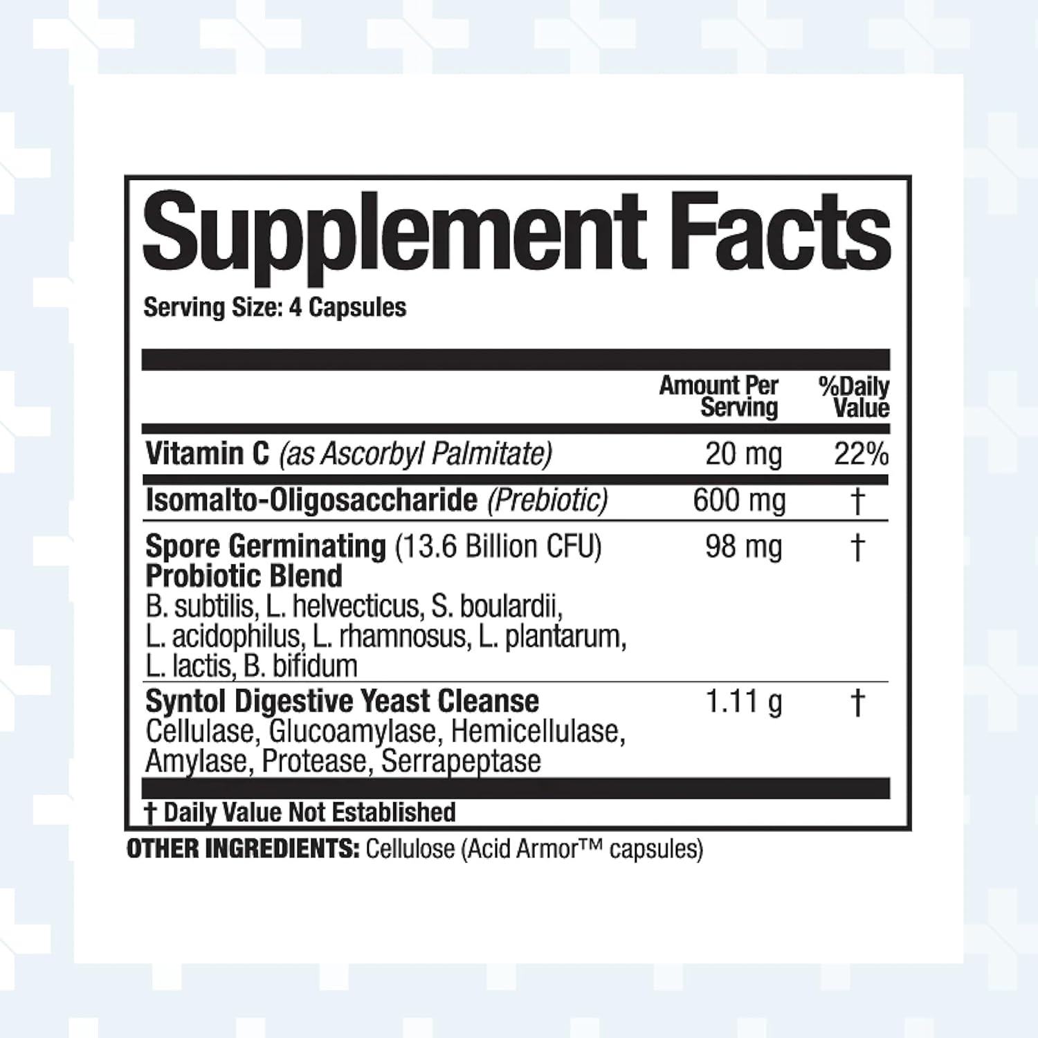 Arthur Andrew Medical Syntol: 90 Capsules of 3-in-1 Probiotic, Prebiotic Fiber, and Yeast Cleansing Enzymes