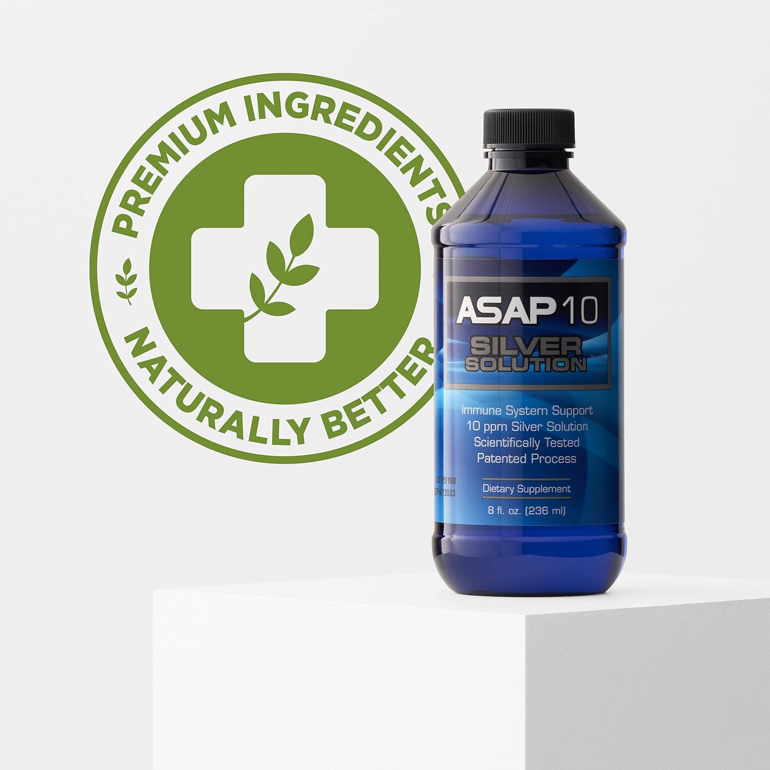 ASAP 10 Silver Solution - Immune System Support Supplement - 10 PPM Colloidal Silver Liquid with Silversol Technology - 8 fl oz