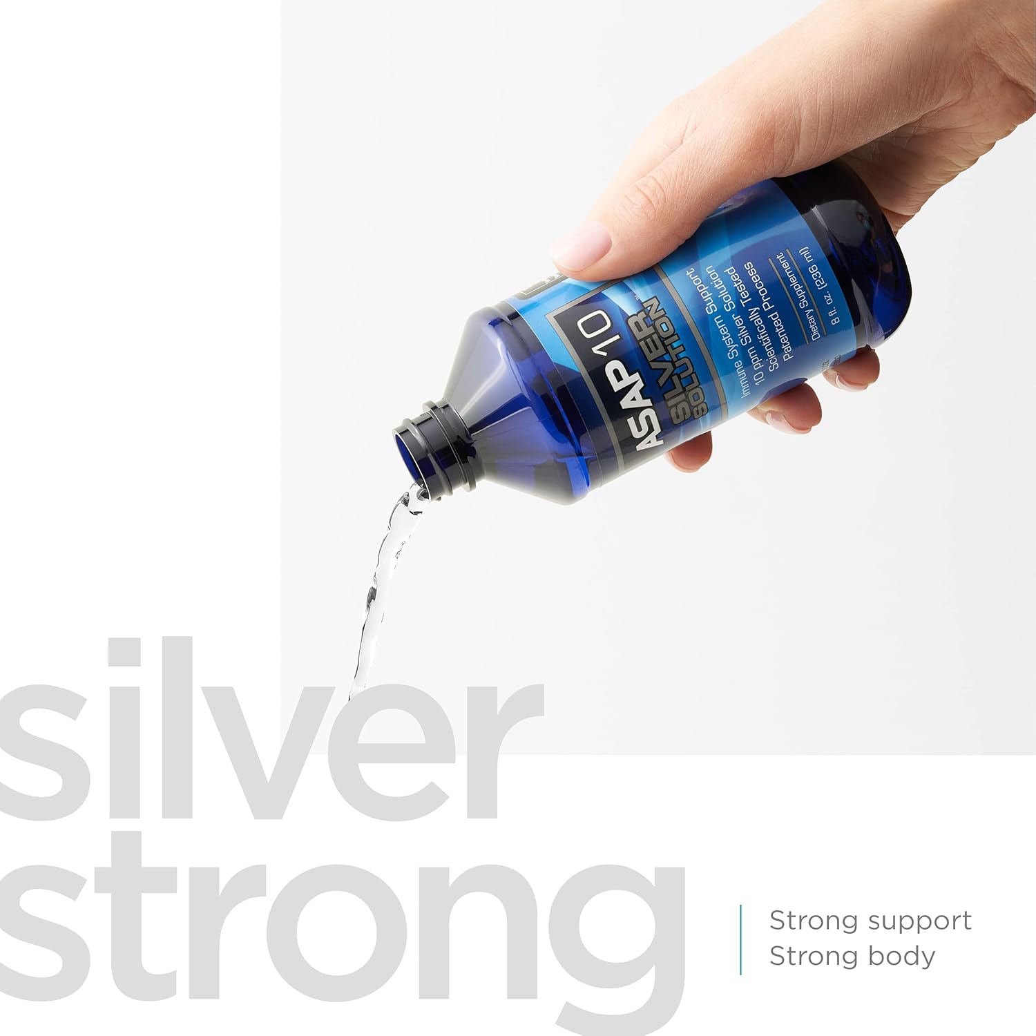 ASAP 10 Silver Solution - Immune System Support Supplement - 10 PPM Colloidal Silver Liquid with Silversol Technology - 8 fl oz