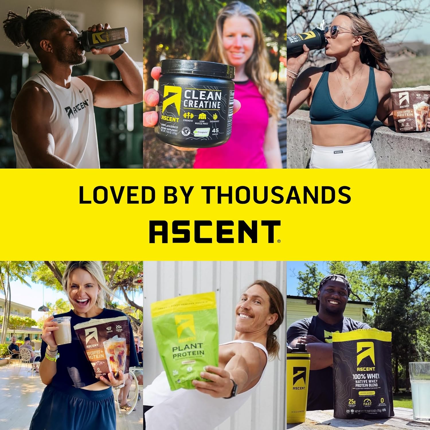 Ascent Iced Coffee Protein Powder - 20g Protein & 100mg Caffeine - 30 Servings - High Protein Coffee Powder