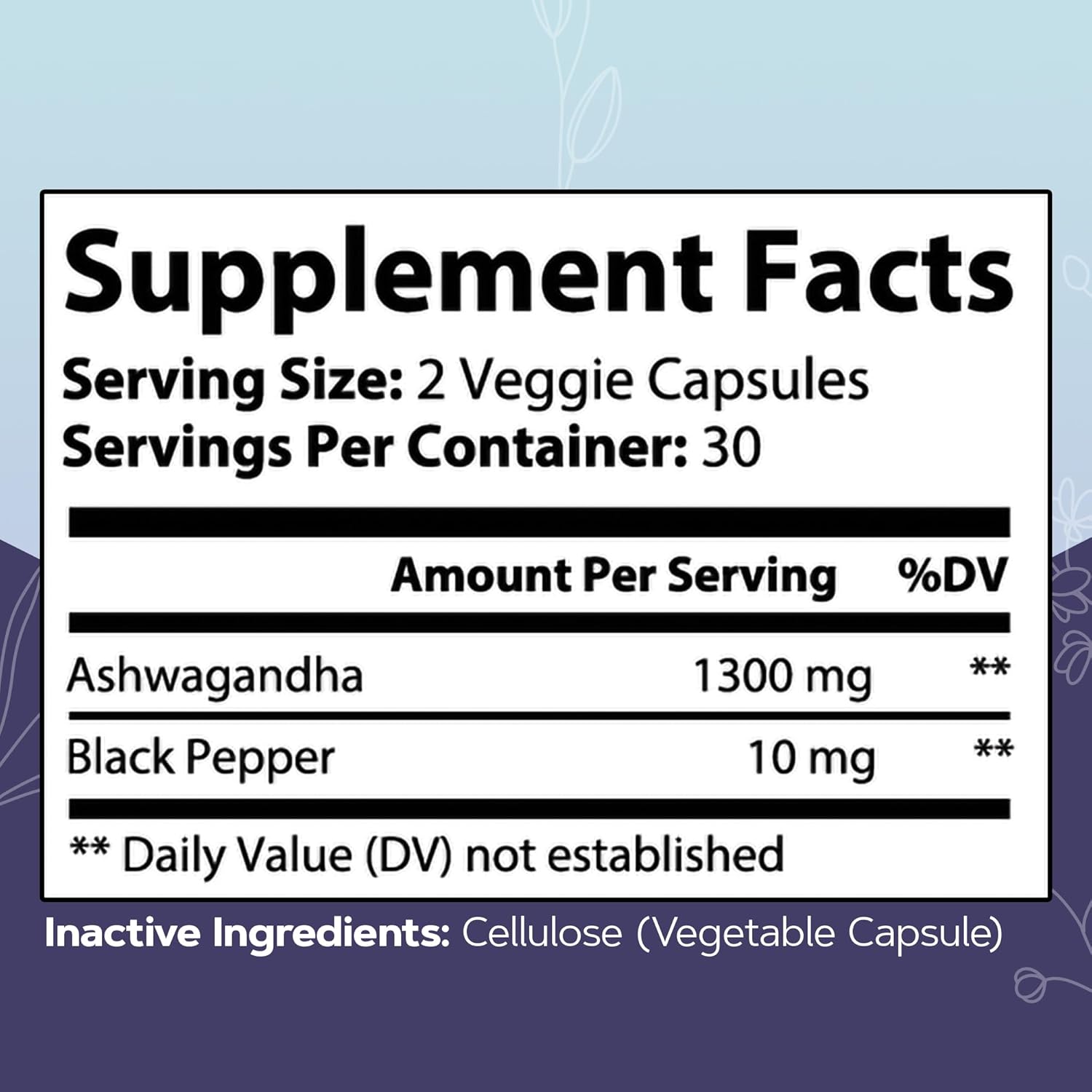 Ashwa Glossary Ashwagandha Supplements with Black Pepper - Mood & Energy Booster, Cortisol Reduction, Hormone Support, Stress & Sleep Management - Vegan & Gluten-Free Plant-Based Formula (60 Capsules)