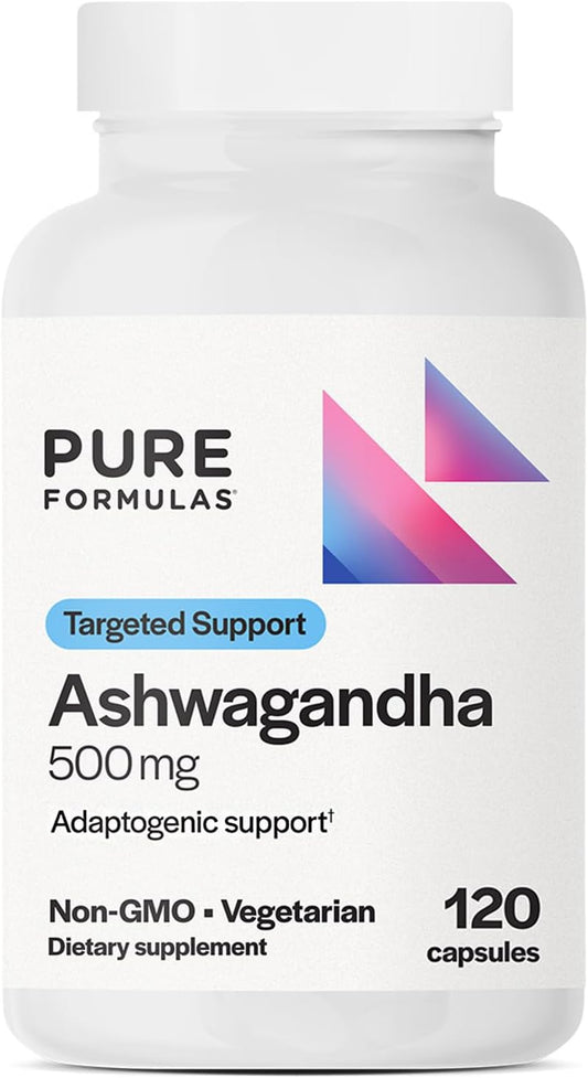 Ashwagandha 500mg Capsules - Natural Adaptogen Supplement for Stress Relief and Joint Health - Non-GMO Formula with 120 Capsules