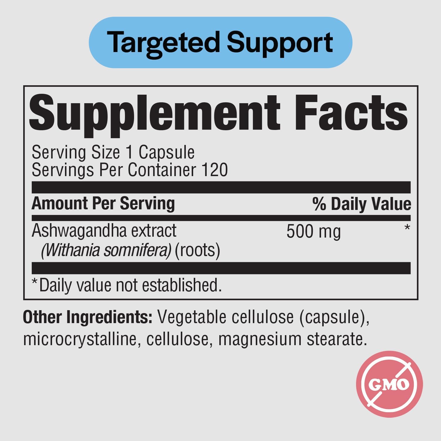 Ashwagandha 500mg Capsules - Natural Adaptogen Supplement for Stress Relief and Joint Health - Non-GMO Formula with 120 Capsules