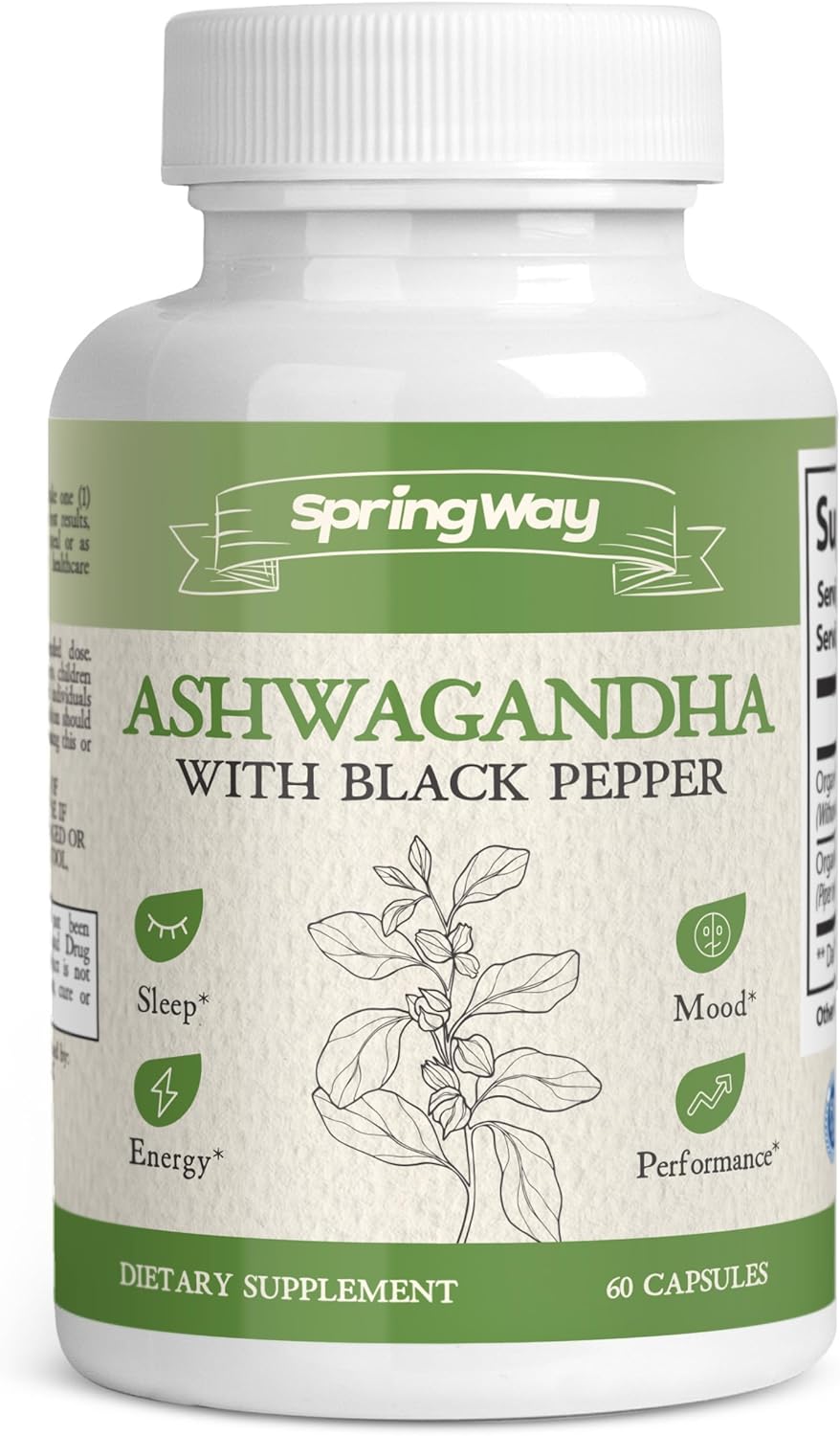 Ashwagandha 650mg Capsules with Organic Black Pepper - Promotes Relaxation, Energy, Immune Support - Vegan, Non-GMO, Gluten-Free