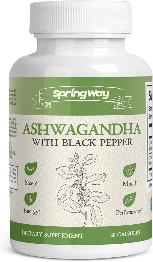 Ashwagandha 650mg Capsules with Organic Black Pepper - Promotes Relaxation, Energy, Immune Support - Vegan, Non-GMO, Gluten-Free