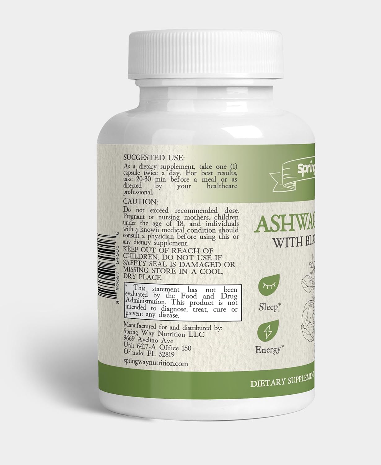 Ashwagandha 650mg Capsules with Organic Black Pepper - Promotes Relaxation, Energy, Immune Support - Vegan, Non-GMO, Gluten-Free