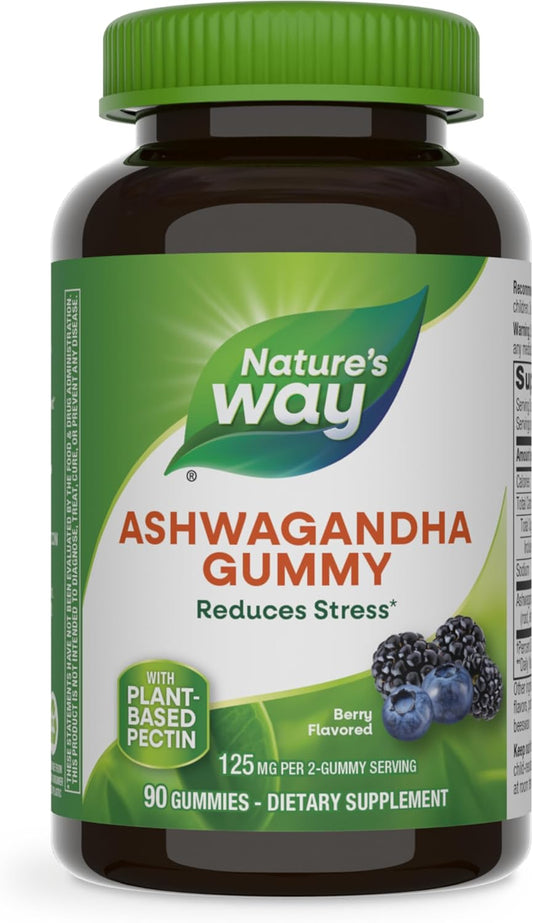 Ashwagandha Berry Flavored Gummies, 125mg Per Serving, Stress-Reducing Adaptogenic Herb, 90 Gummies